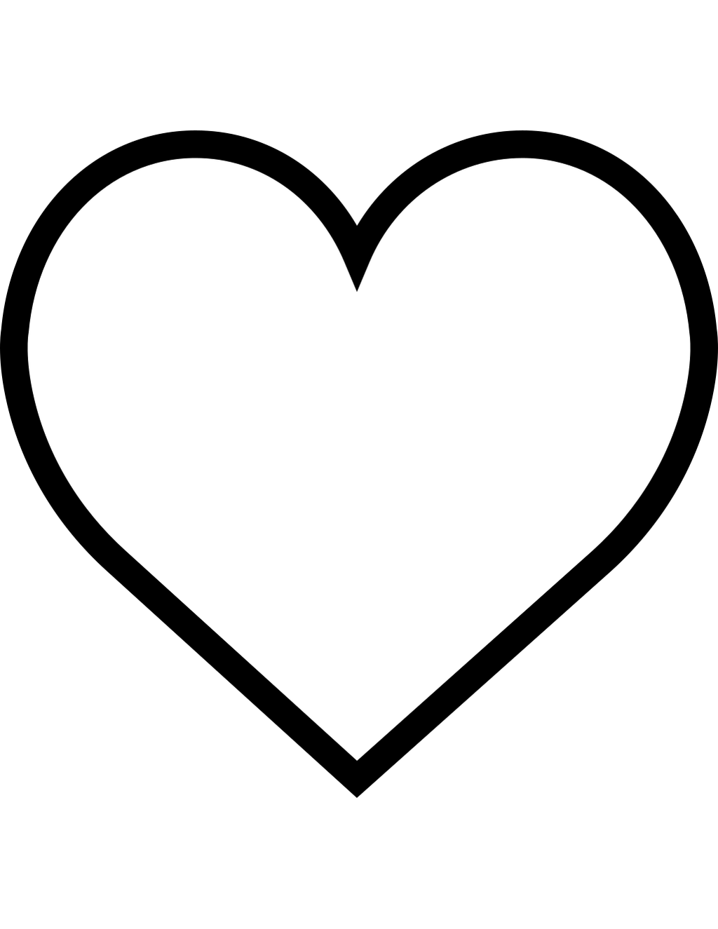Heart printable easy coloring page