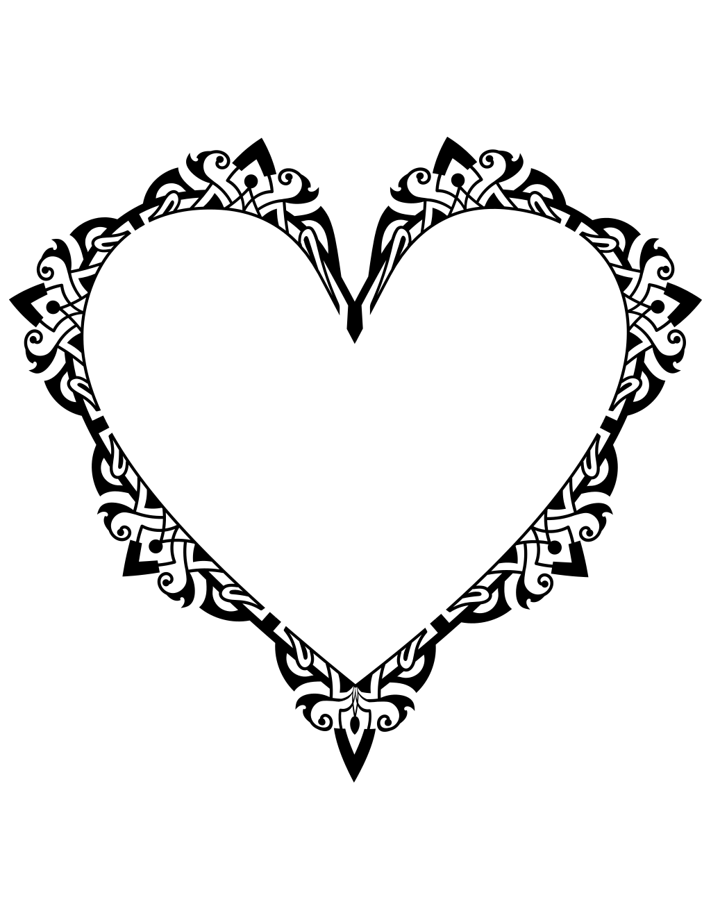 Ornamental Heart printable hearts coloring page