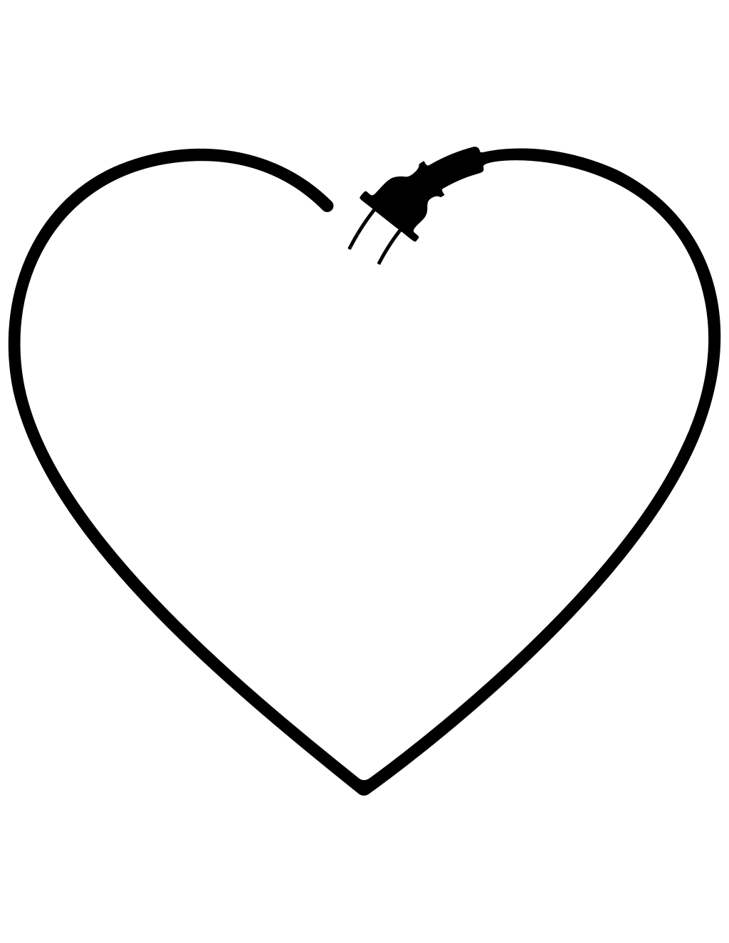 Power Heart printable hearts coloring page
