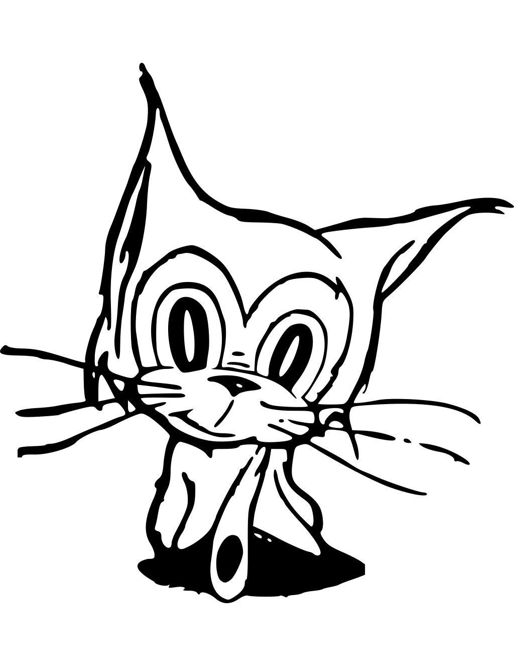 Cute Cartoon Cat printable kittens coloring page