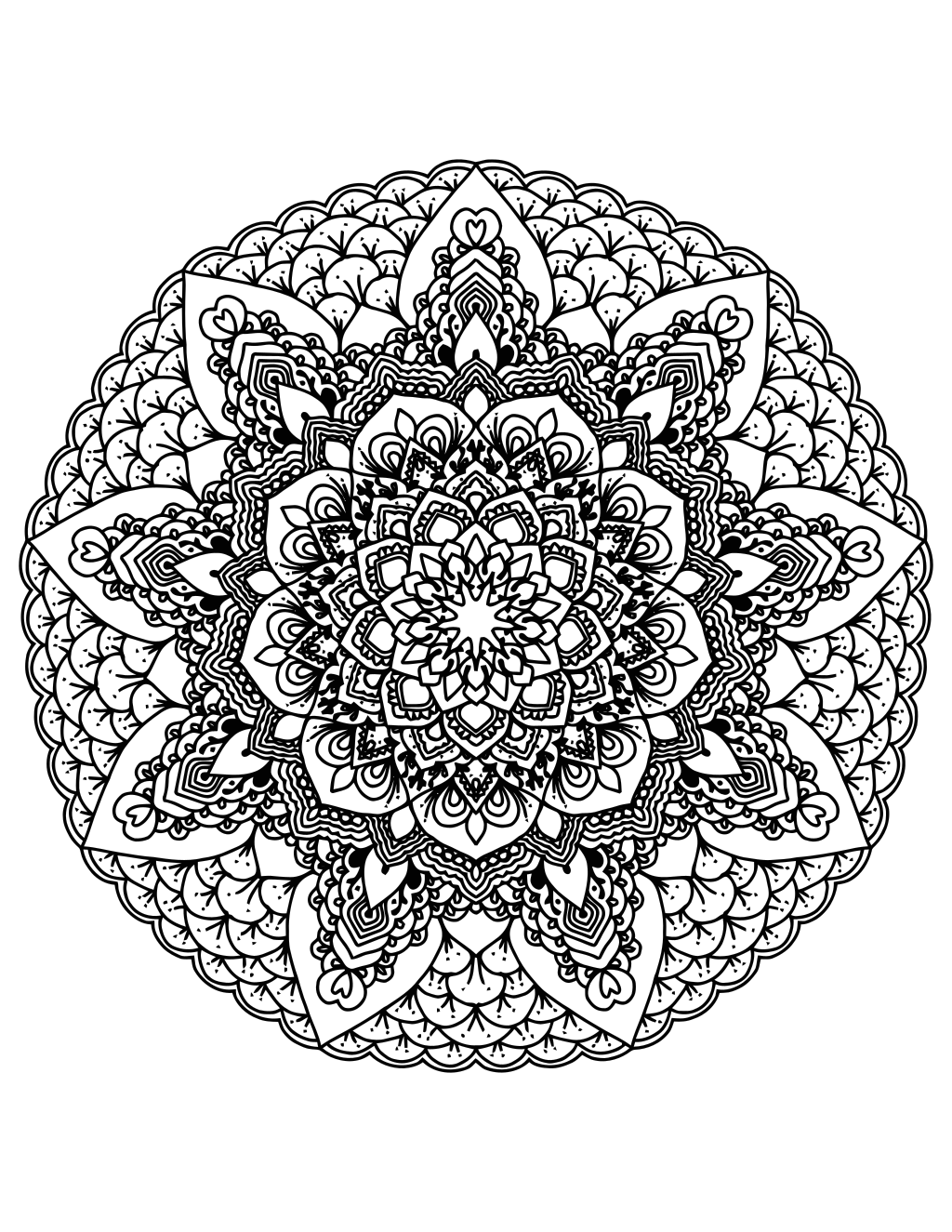 Floral Mandala Ii printable mandalas coloring page