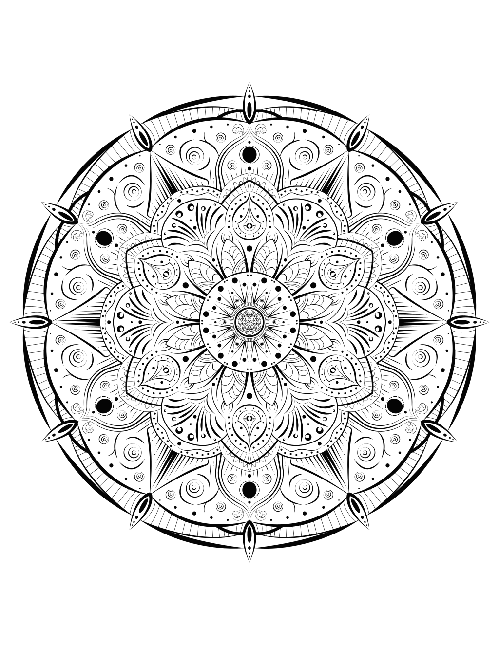 Intricate Floral Mandala By Amely Ii printable mandalas coloring page