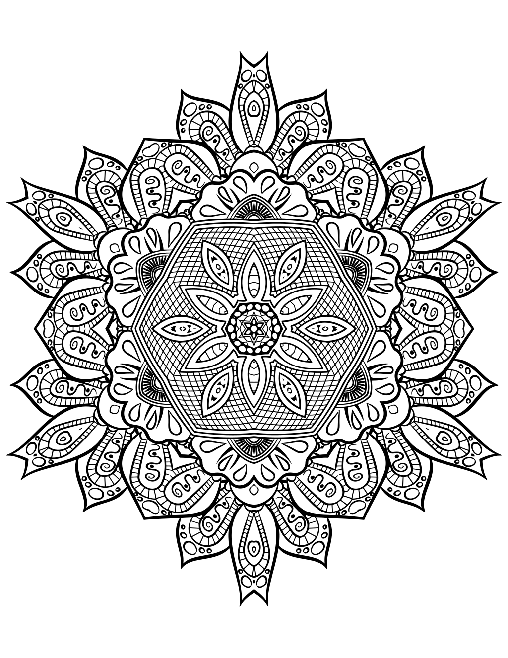 Mandalas coloring page preview