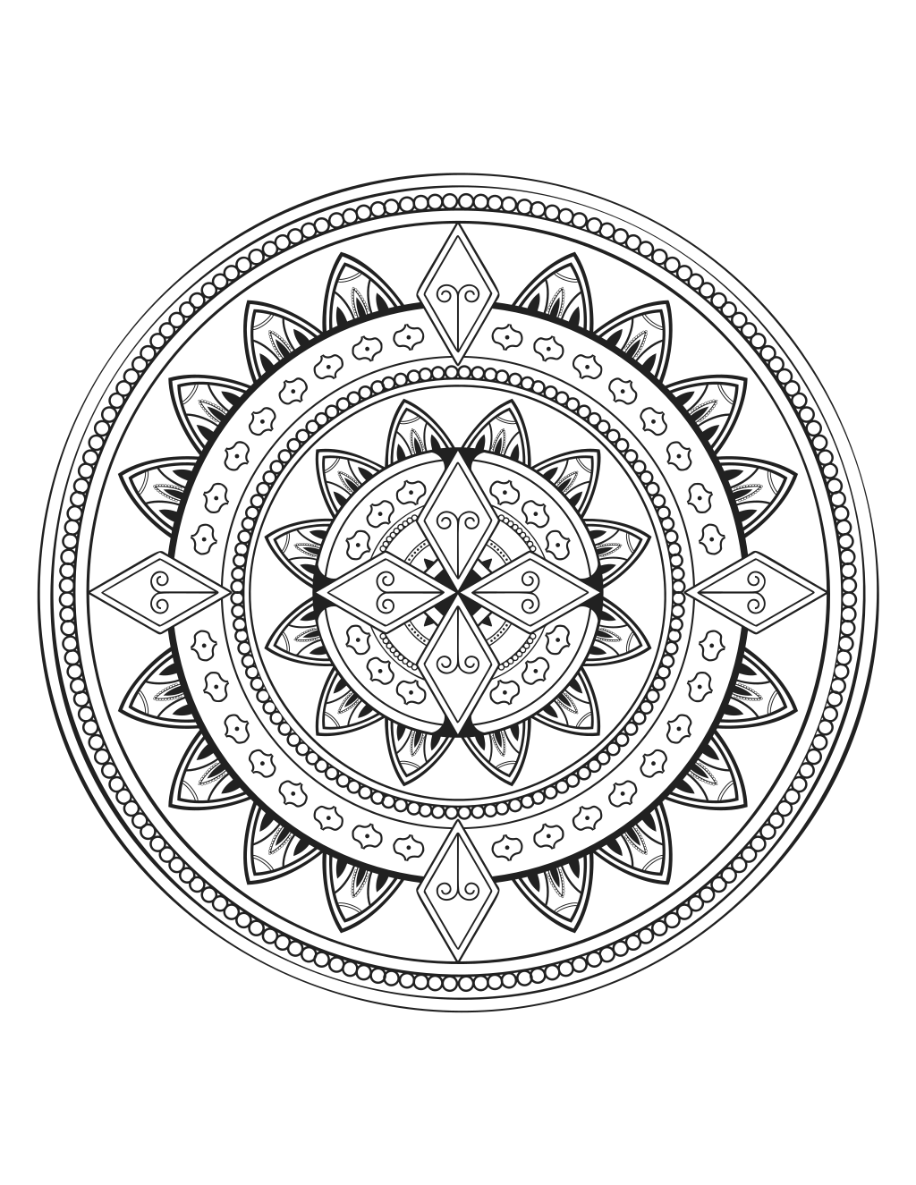 Mandala Pattern printable teens coloring page