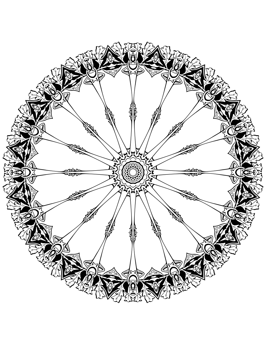 Vintage Floral Mandala 02 printable mandalas coloring page