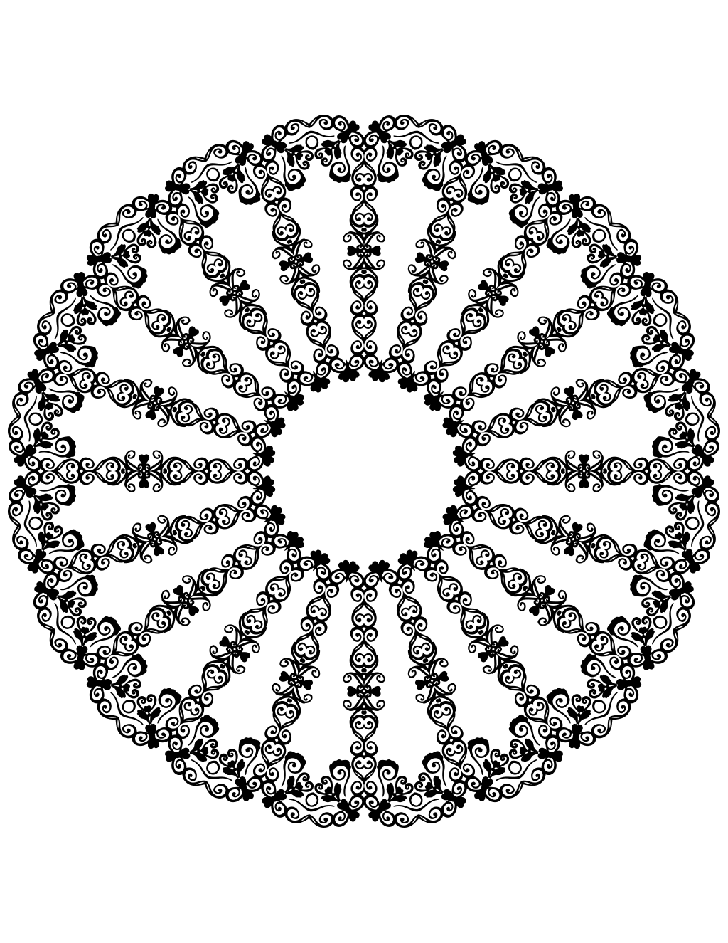 Vintage Frame Line Art Mandala 05 printable mandalas coloring page