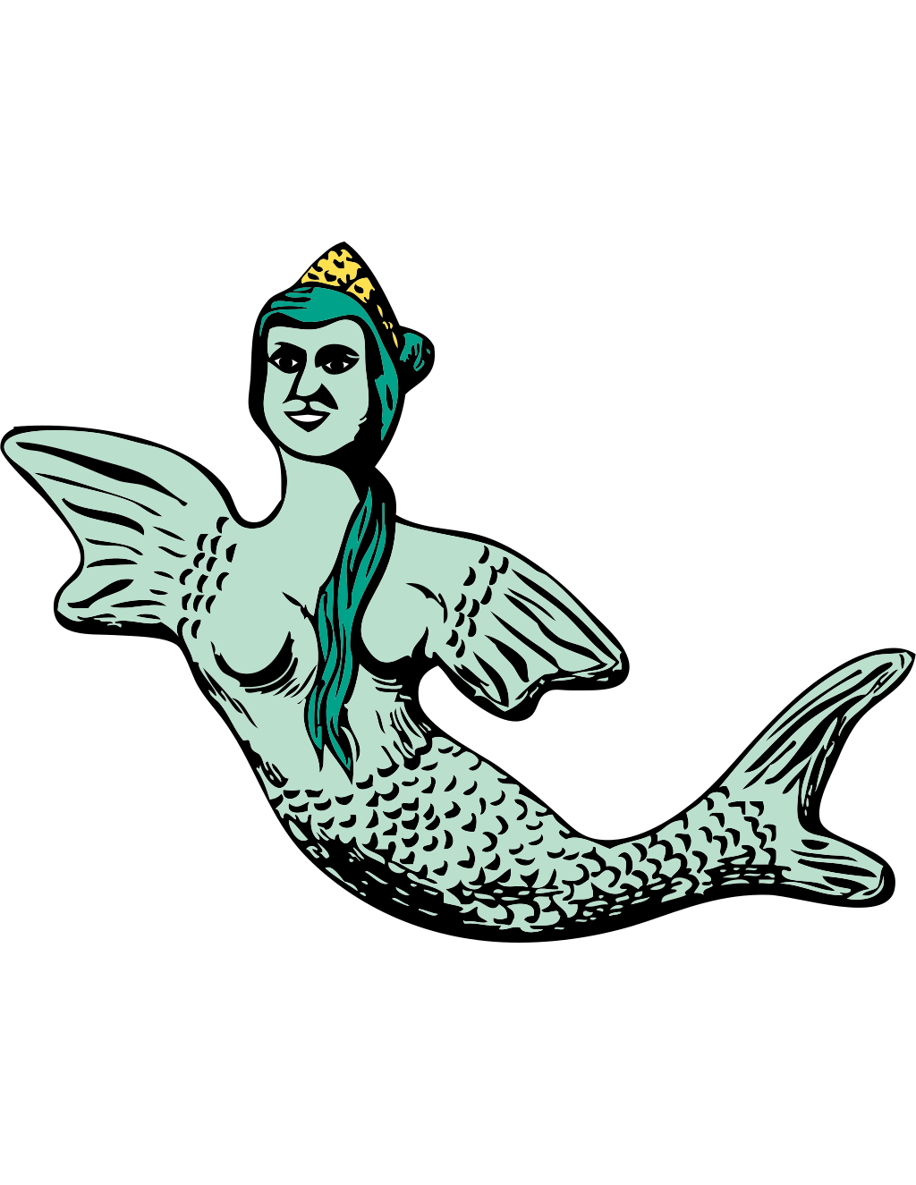 Mermaids coloring page preview