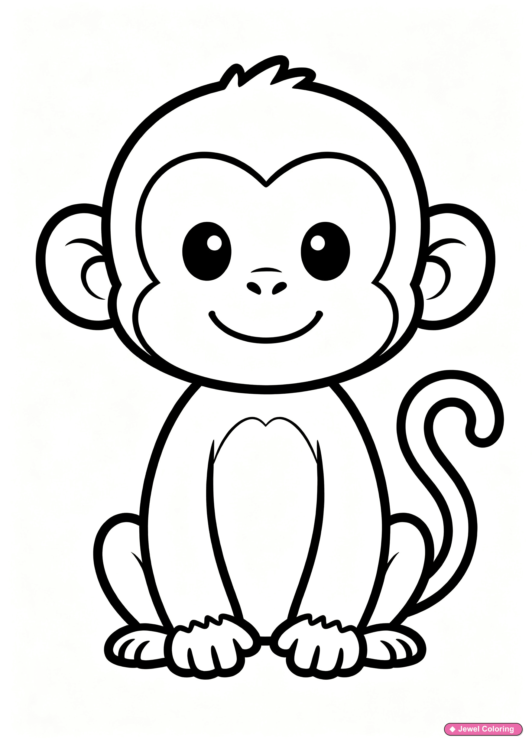 Monkeys coloring sheet preview