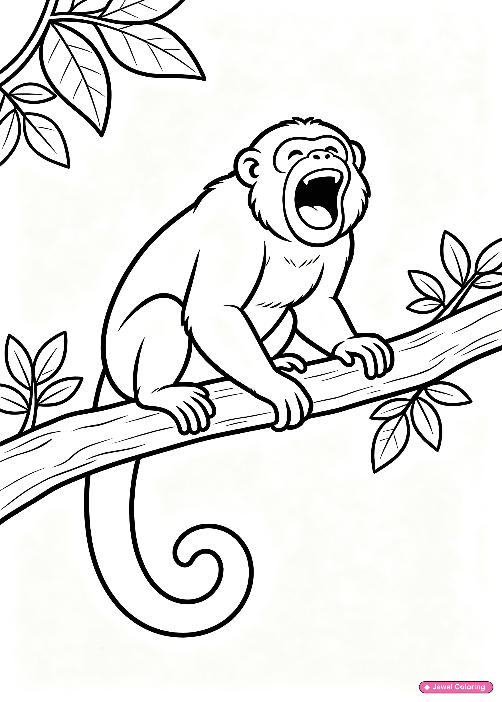 Howler Monkey Coloring Page printable monkeys coloring page