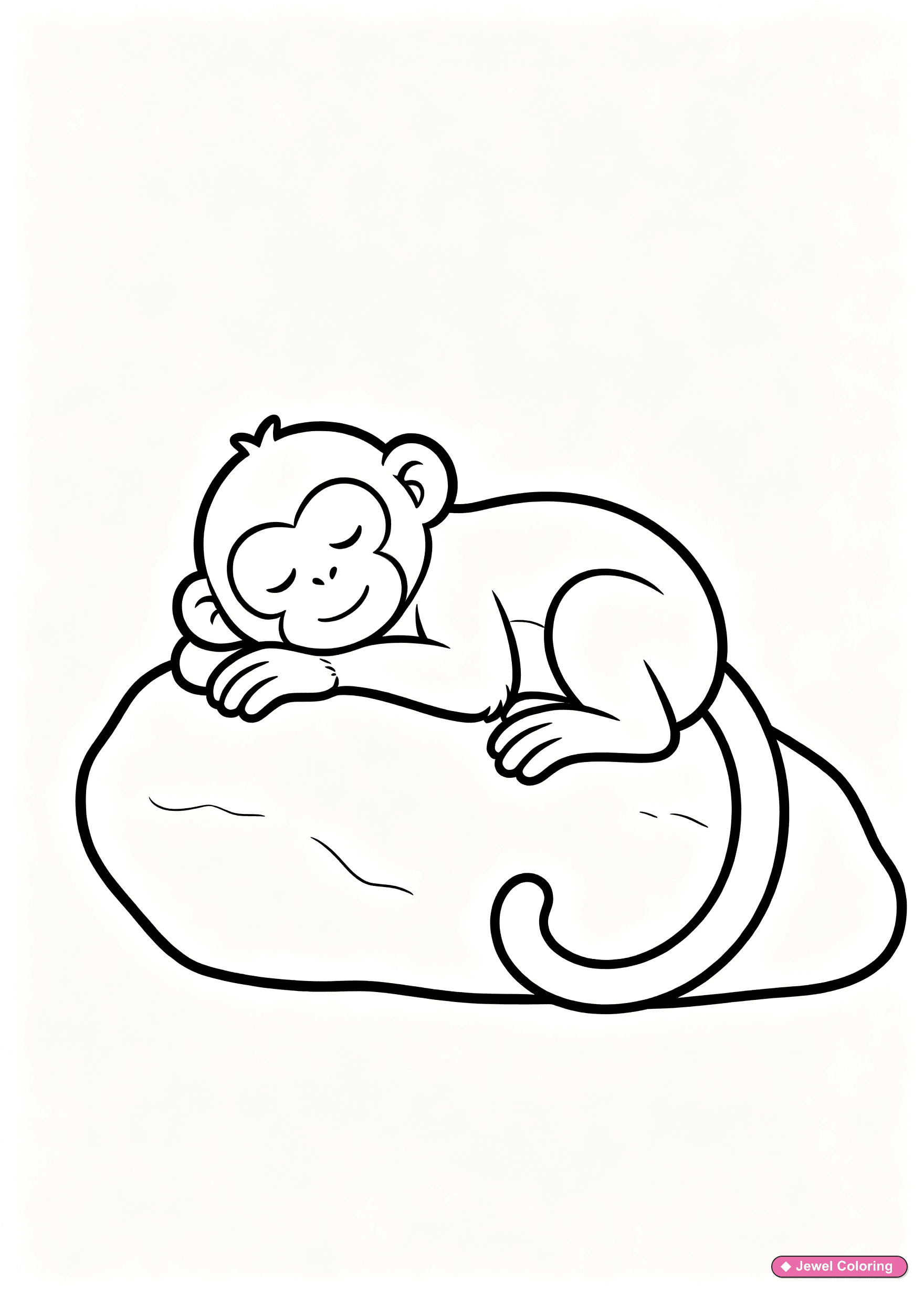Monkey Resting On Rock Coloring Page printable monkeys coloring page