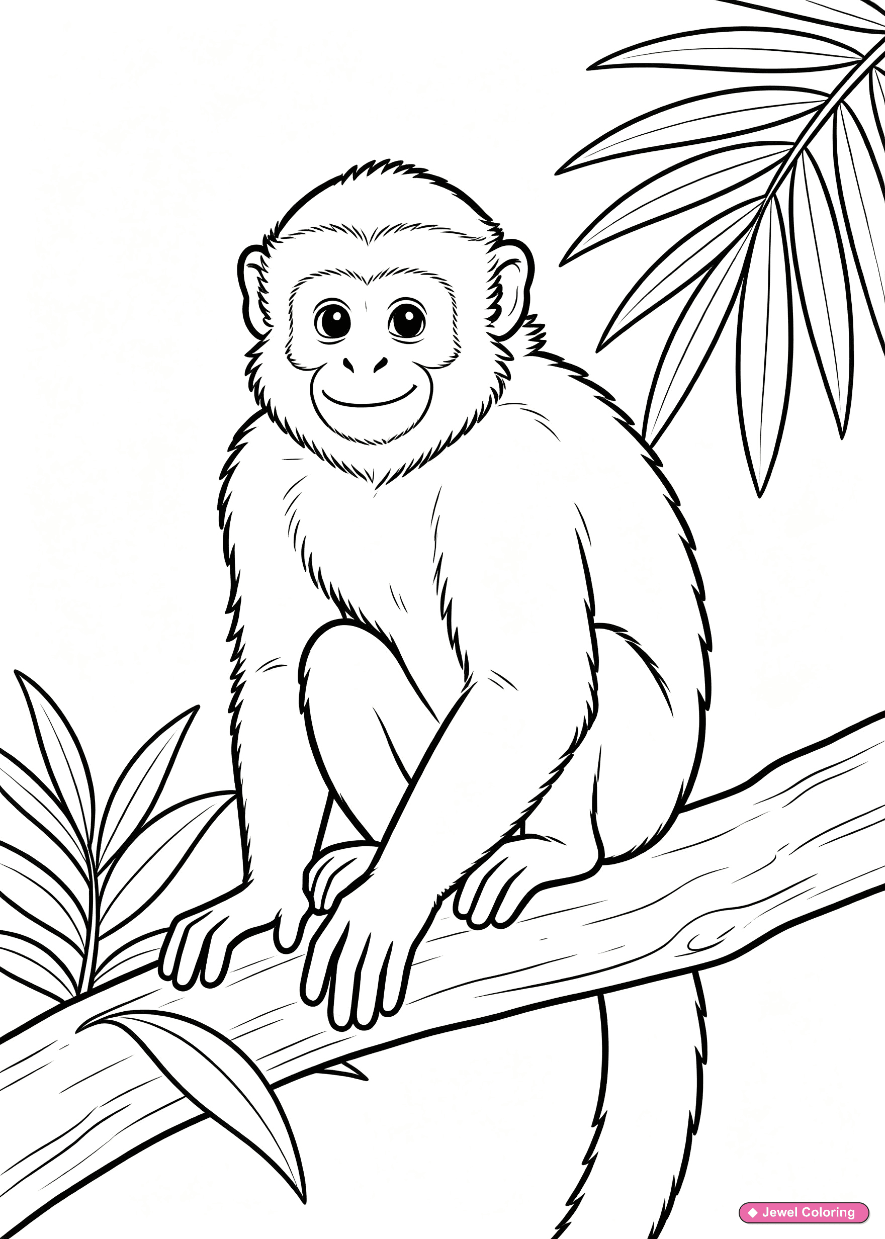 Spider Monkey Coloring Page printable monkeys coloring page