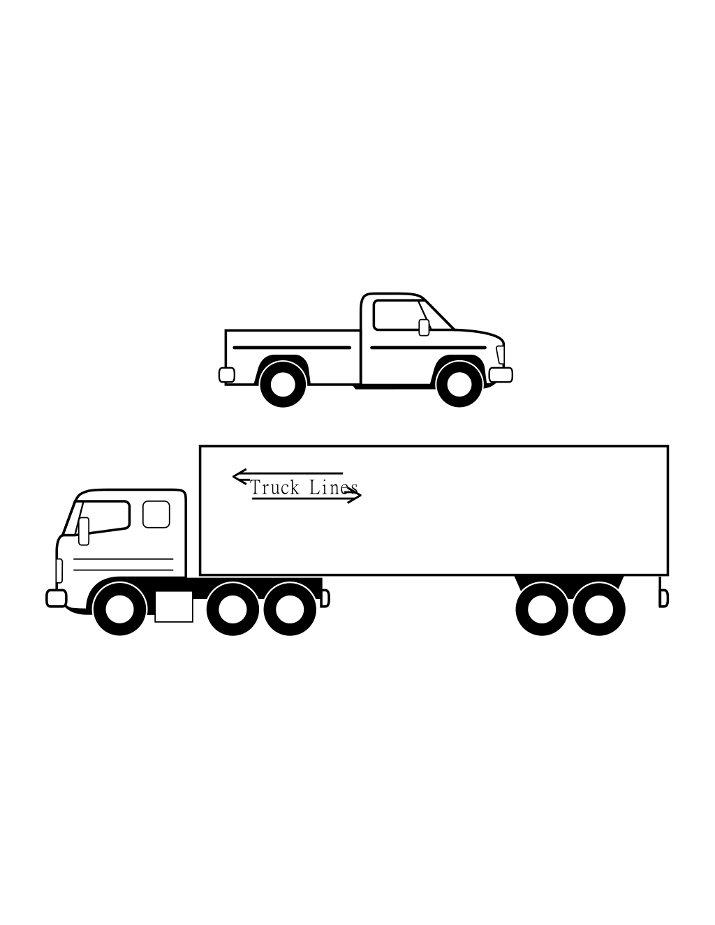 Vector Graphics Of Large And Small Truck printable monster trucks coloring page