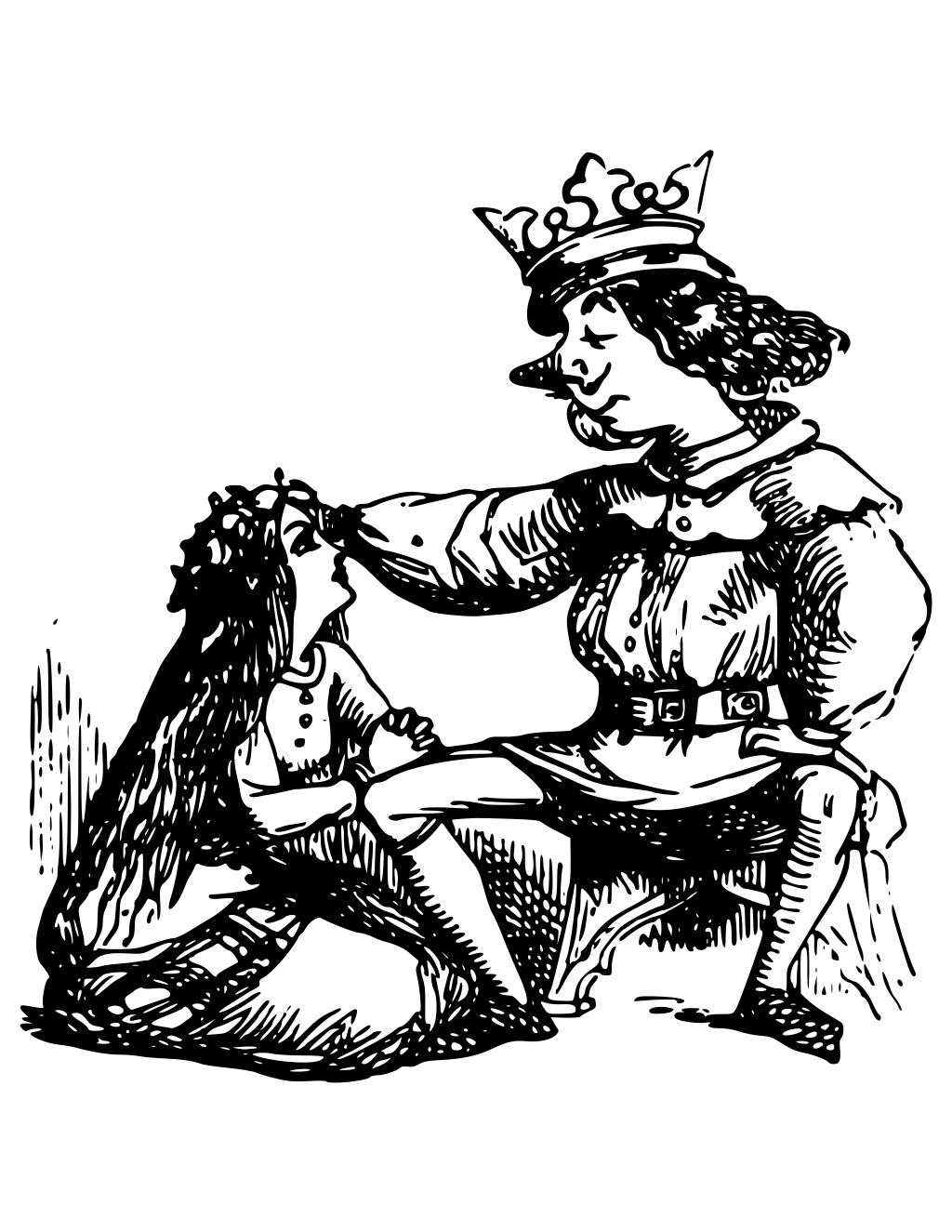King And Princess printable princesses coloring page