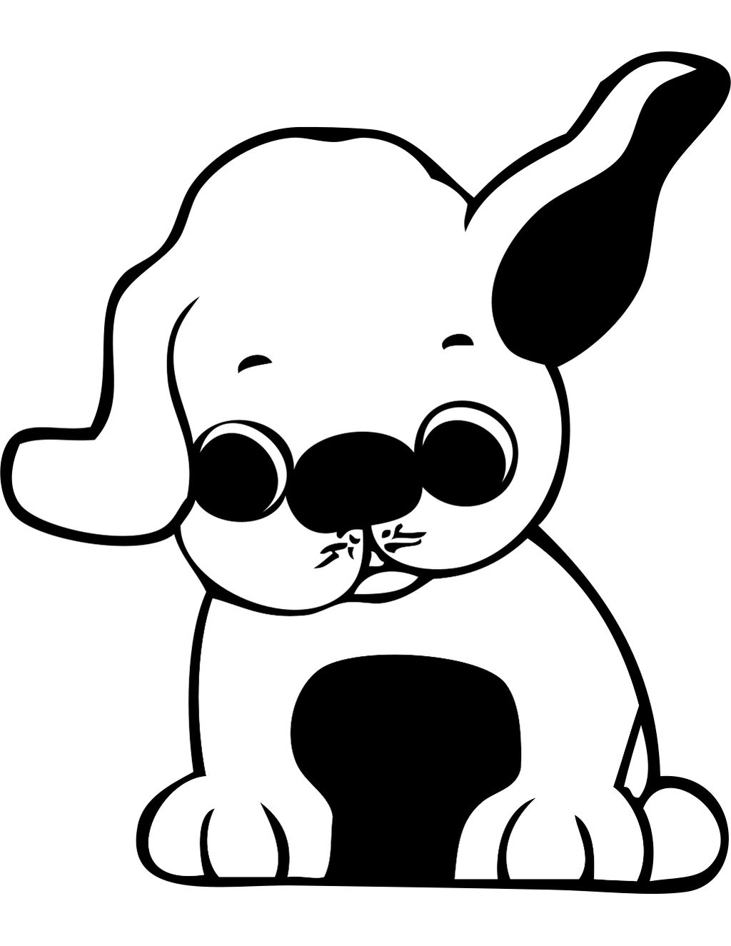 Puppy Line Art printable puppies coloring page