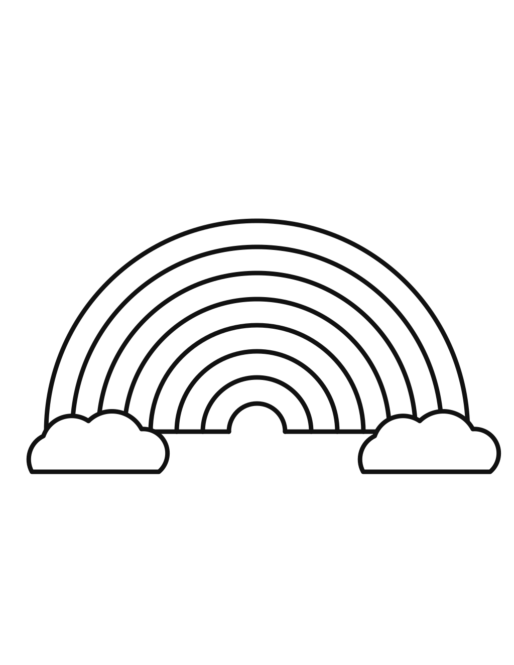 Rainbow coloring page preview