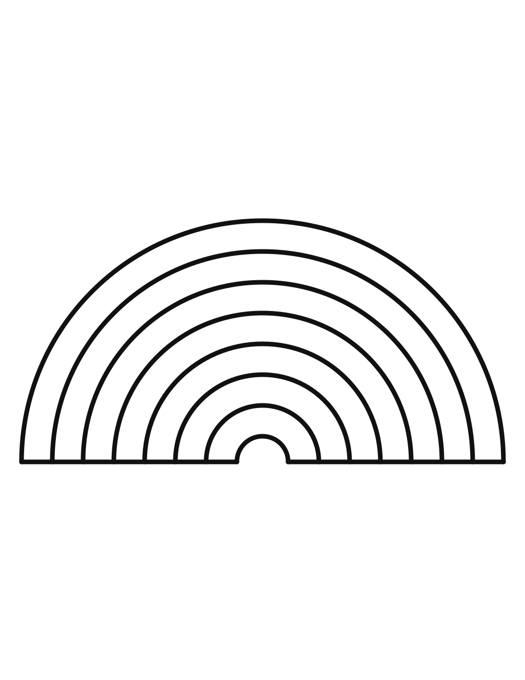 Rainbow Outline printable rainbow coloring page