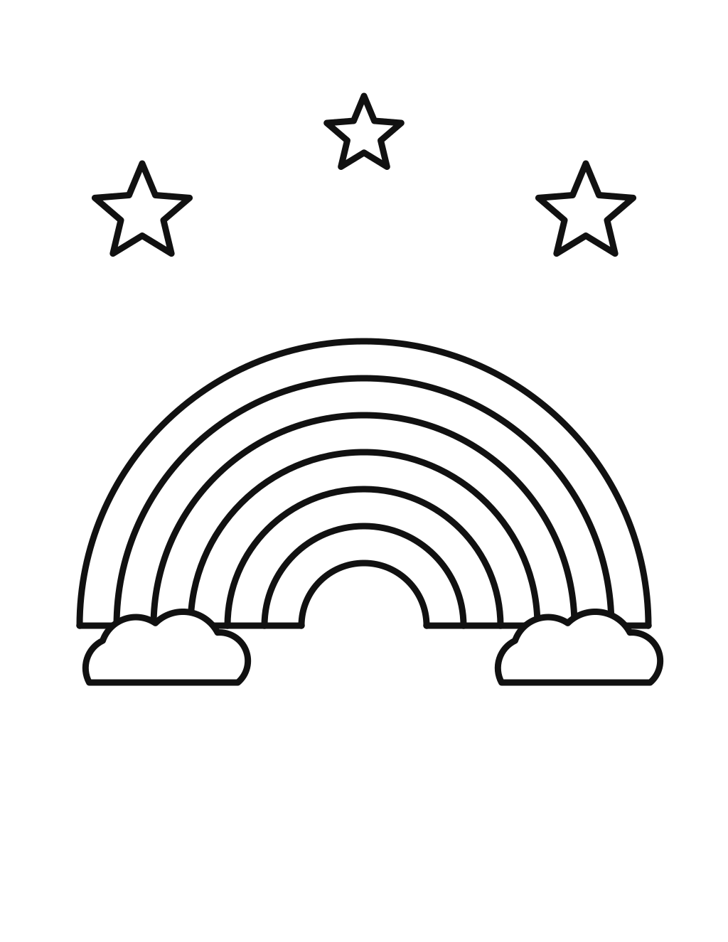 Rainbow With Stars printable rainbow coloring page