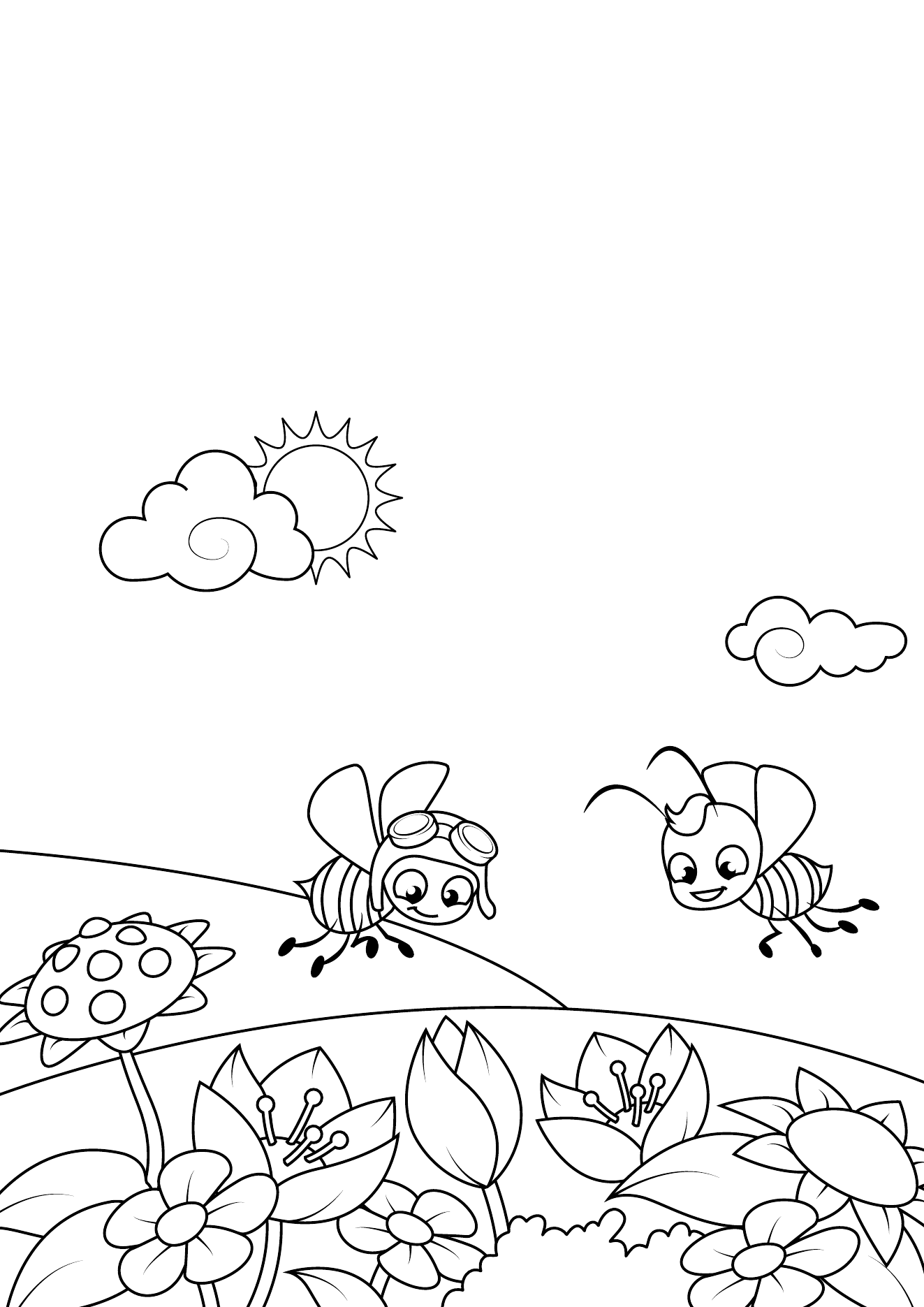 Spring Coloring Book Page 04 printable spring coloring page