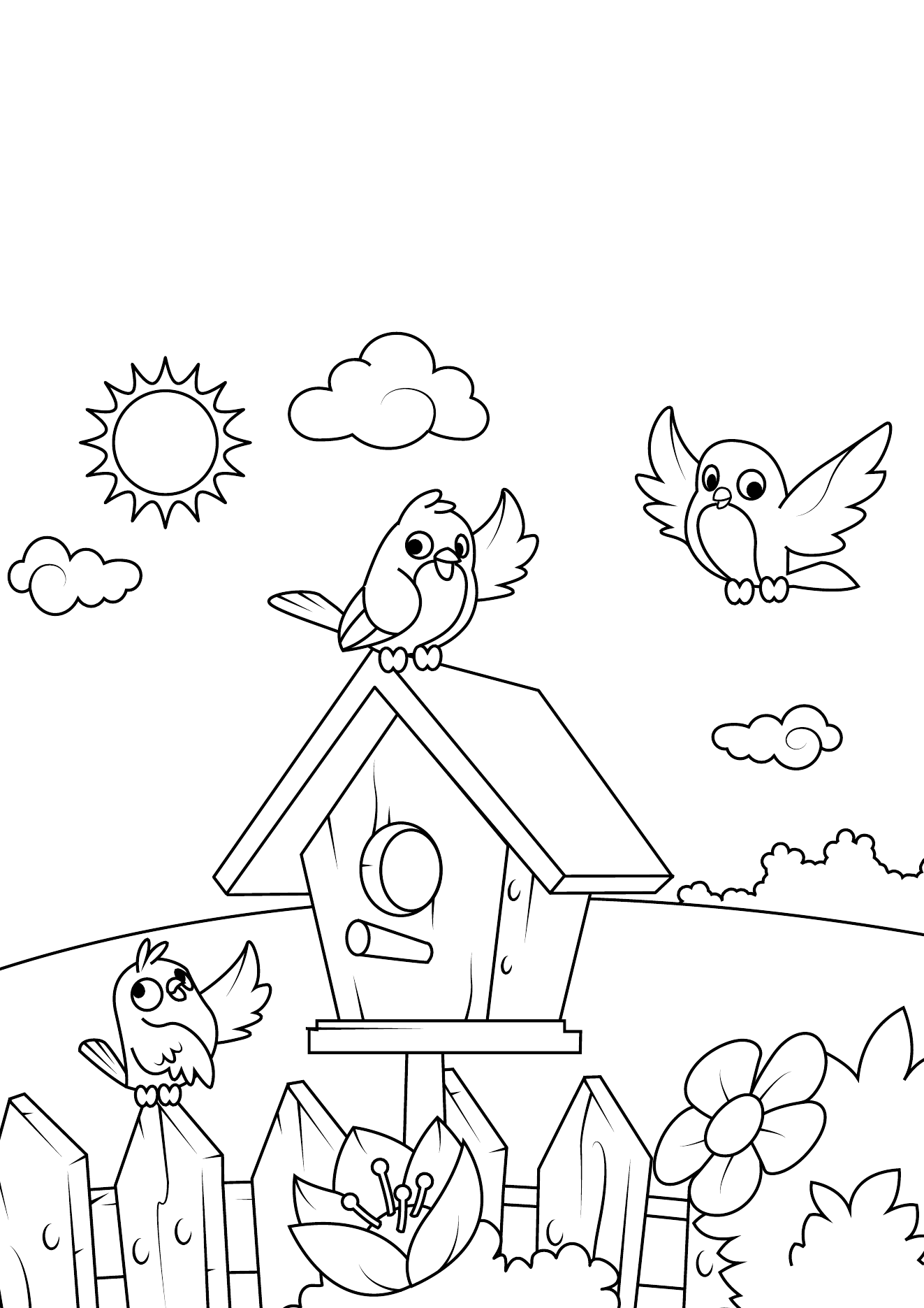 Spring Coloring Book Page 06 printable spring coloring page