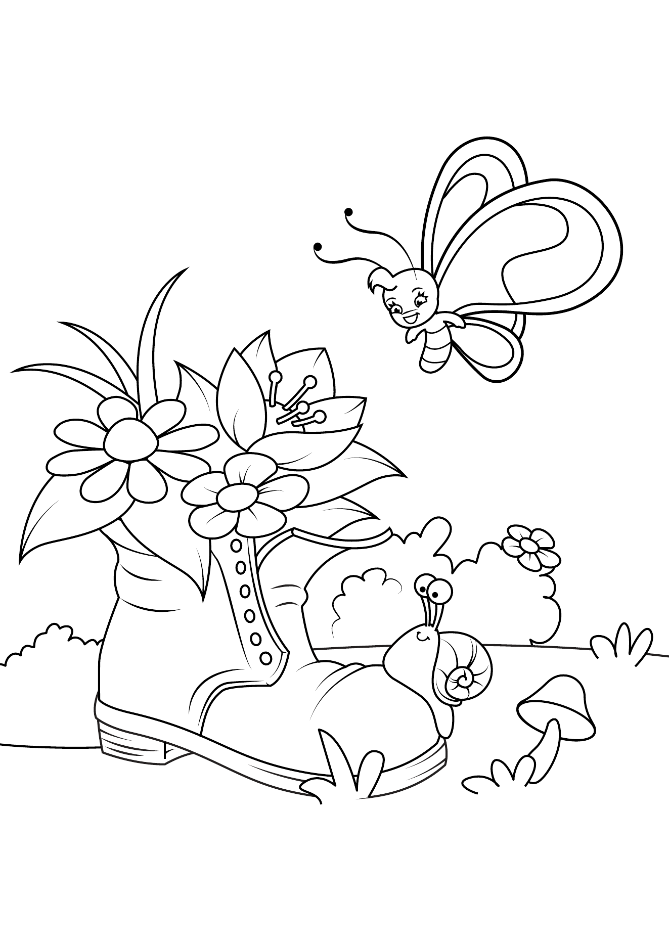 Spring Coloring Book Page 07 printable spring coloring page