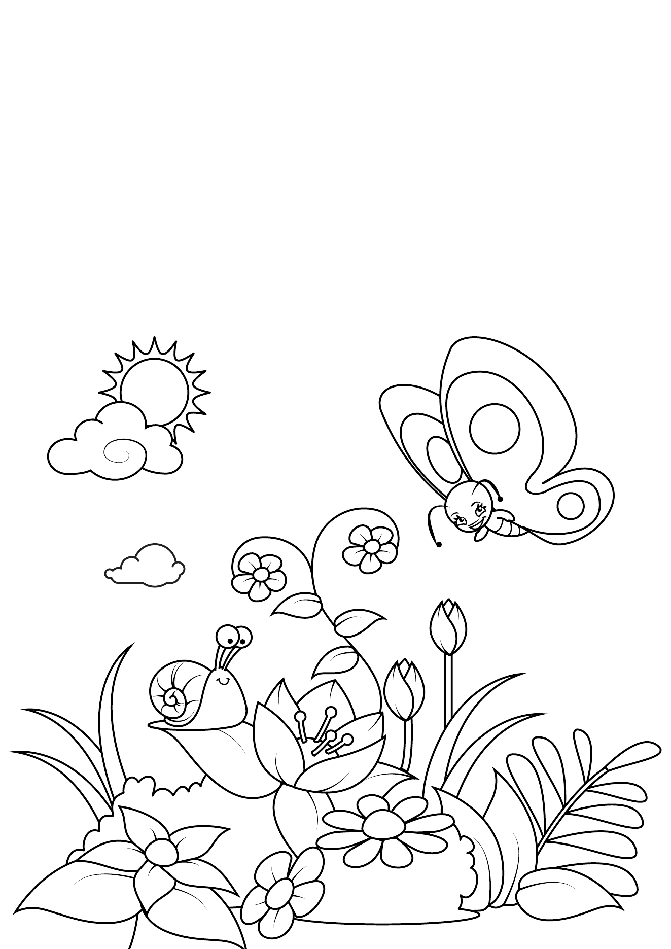 Spring Coloring Book Page 10 printable spring coloring page