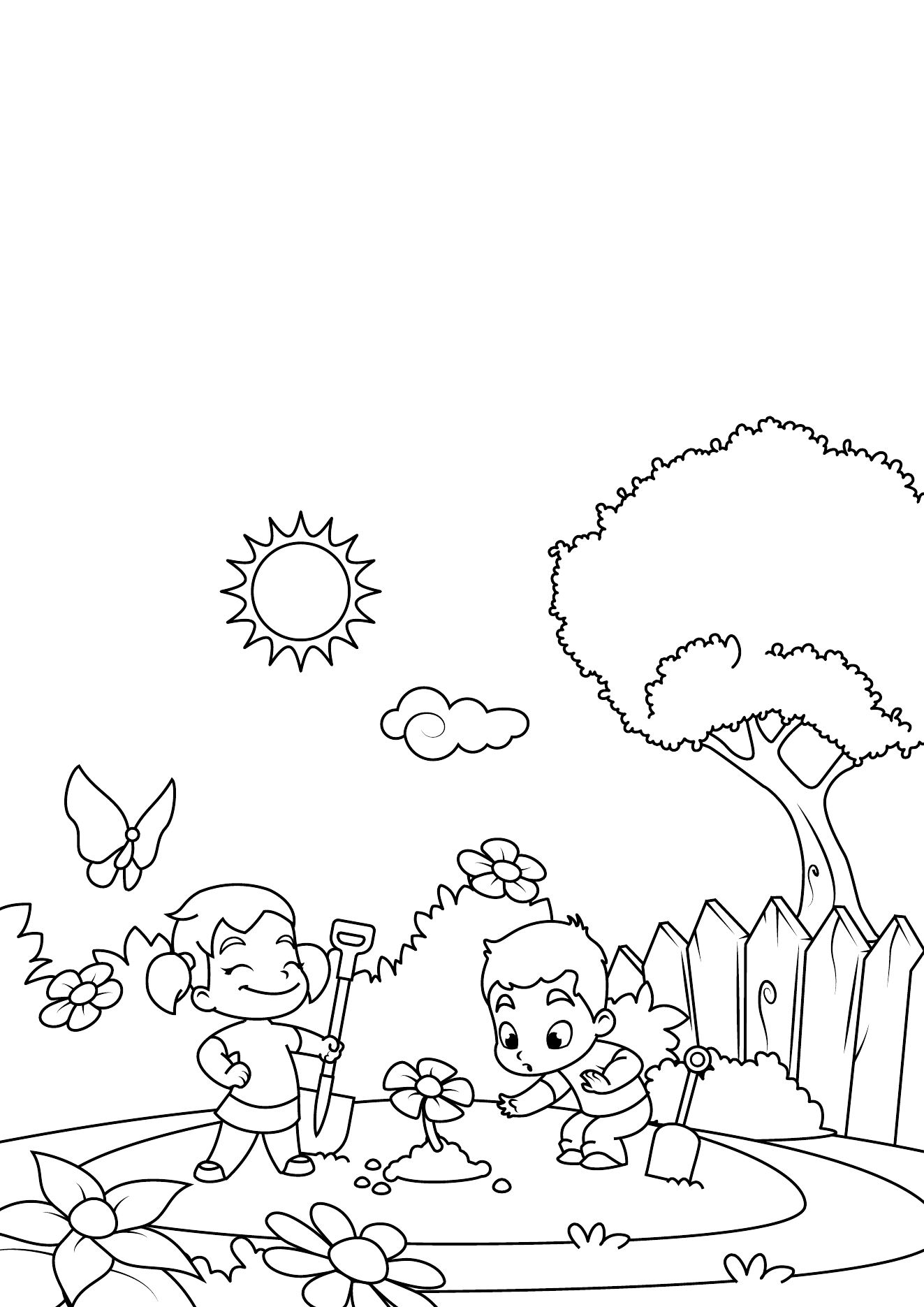 Spring Coloring Book Page 11 printable spring coloring page