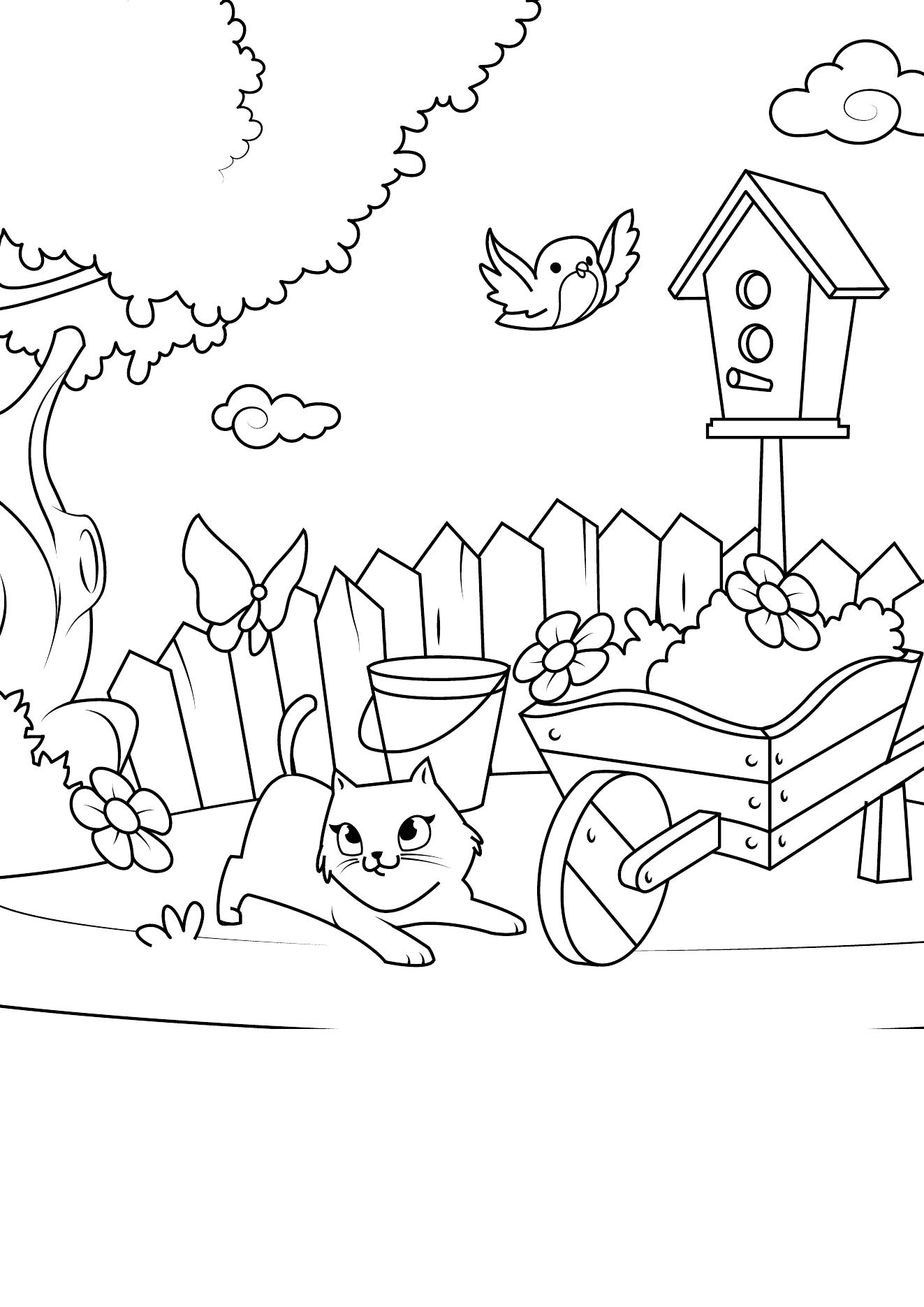 Spring Coloring Book Page 12 printable spring coloring page