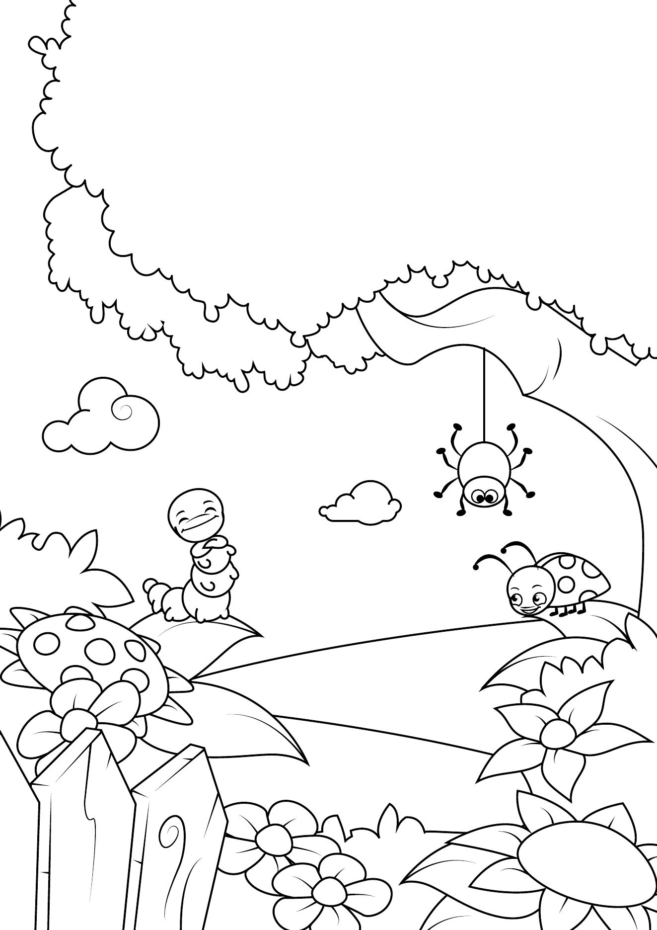 Spring Coloring Book Page 14 printable spring coloring page