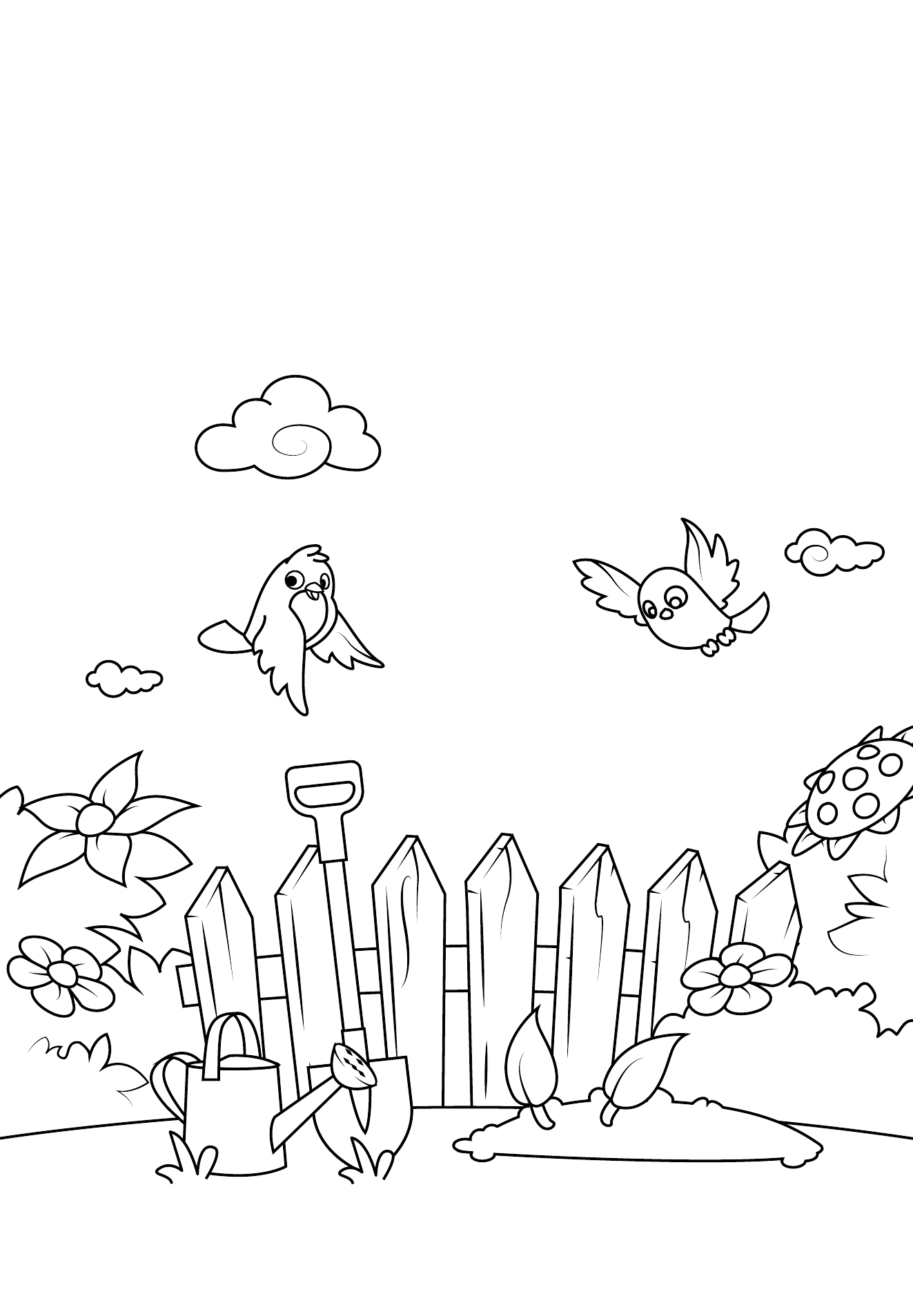 Spring Coloring Book Page 15 printable spring coloring page
