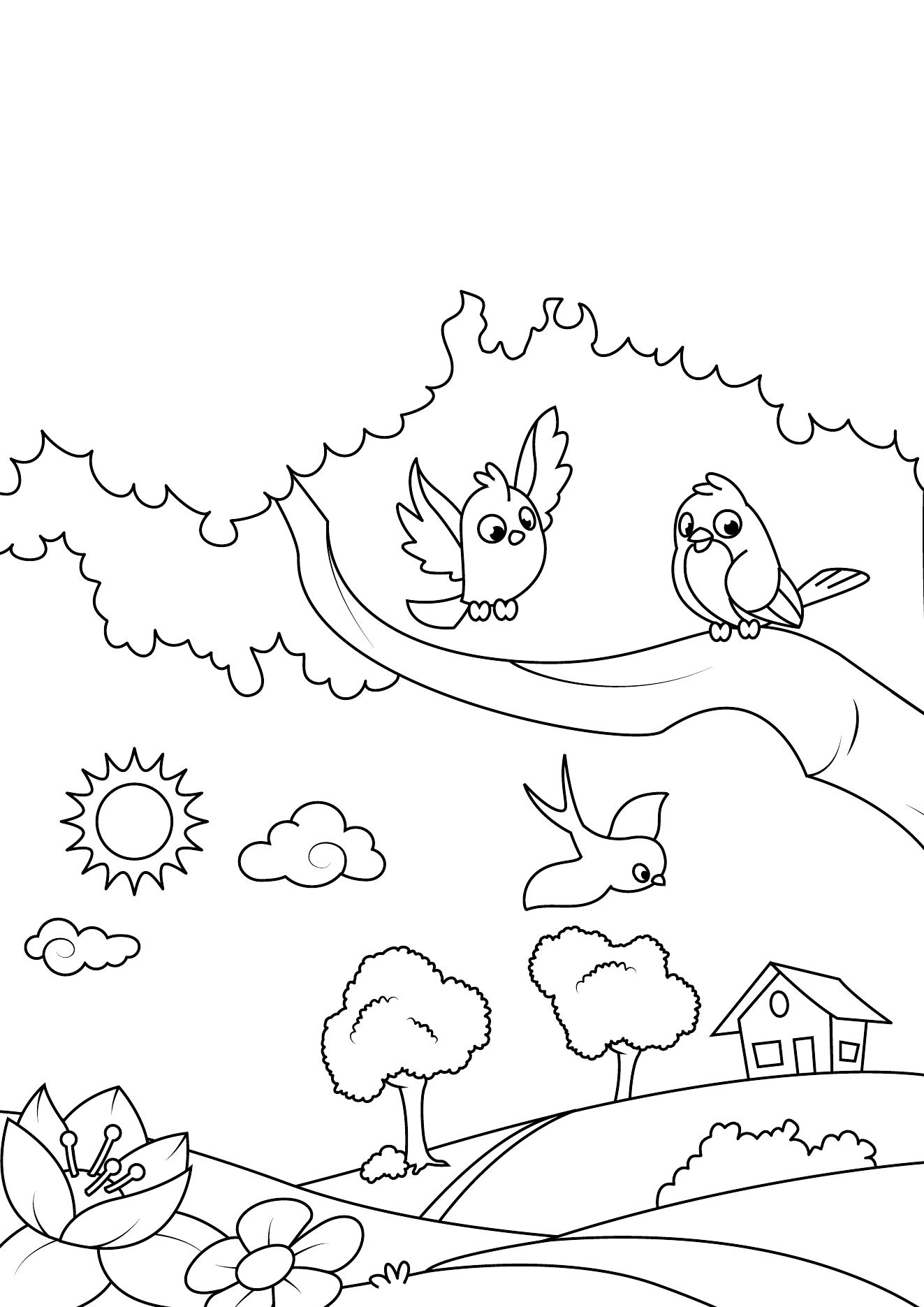 Spring Coloring Book Page 17 printable spring coloring page