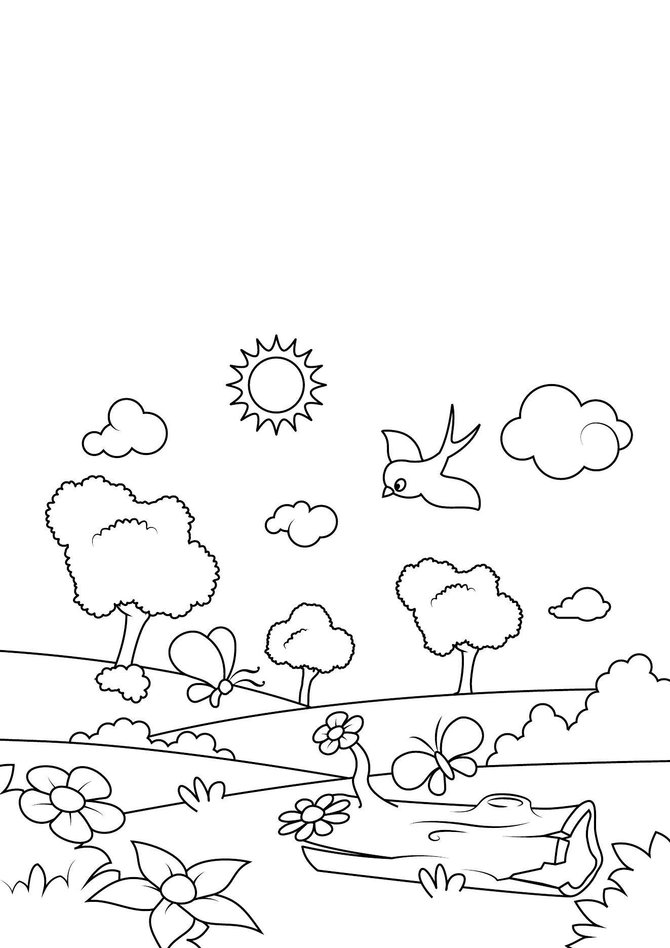 Spring Coloring Book Page 18 printable spring coloring page