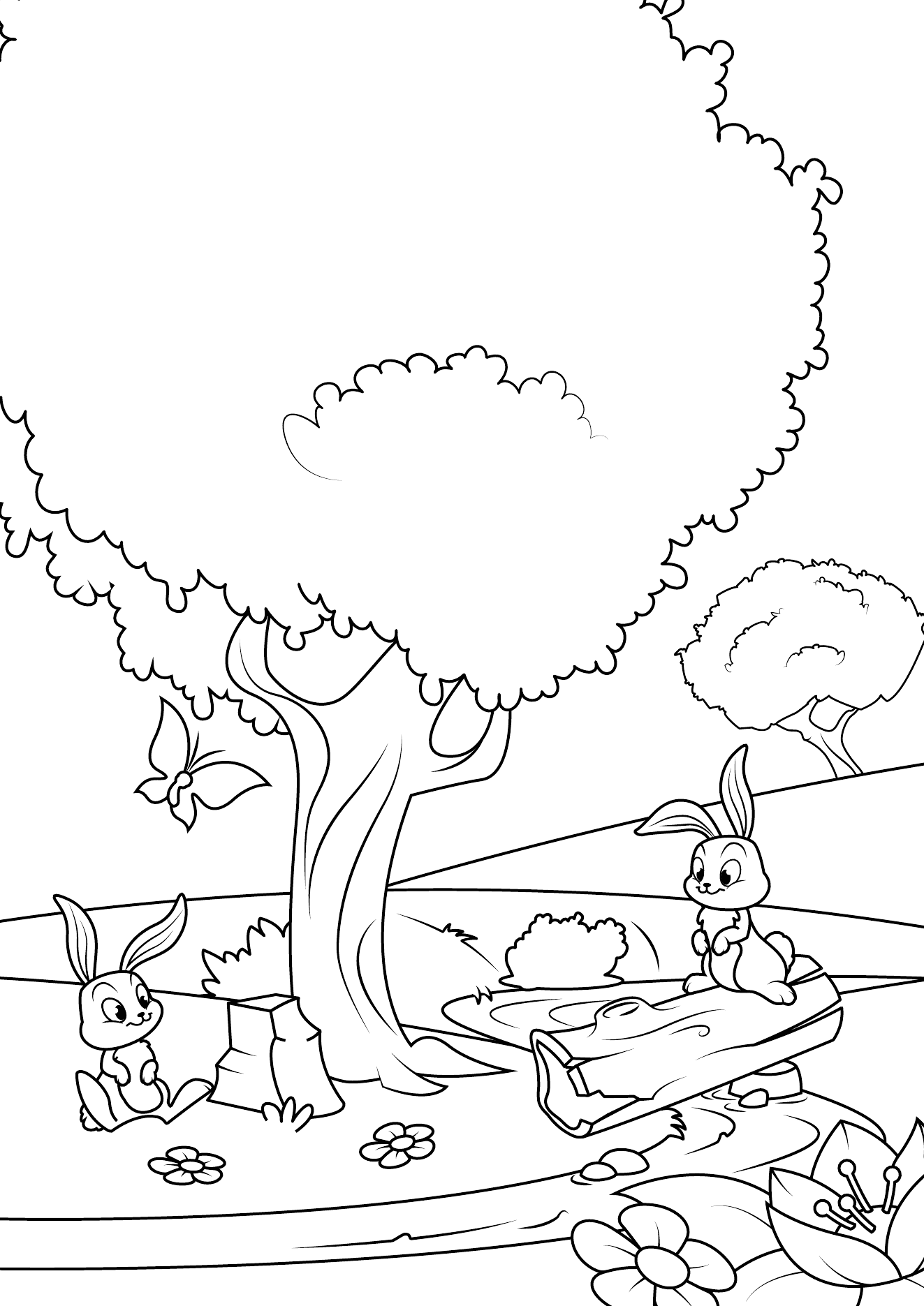 Spring Coloring Book Page 19 printable spring coloring page