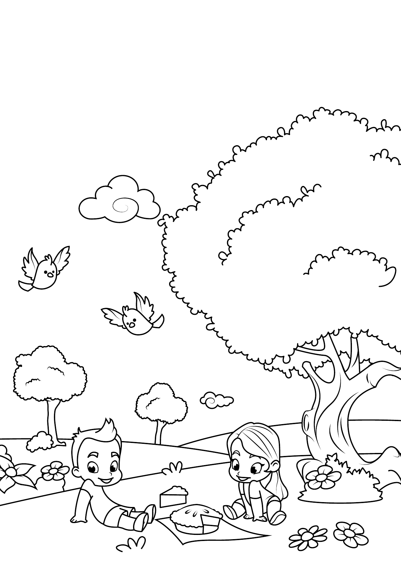 Spring Coloring Book Page 20 printable spring coloring page