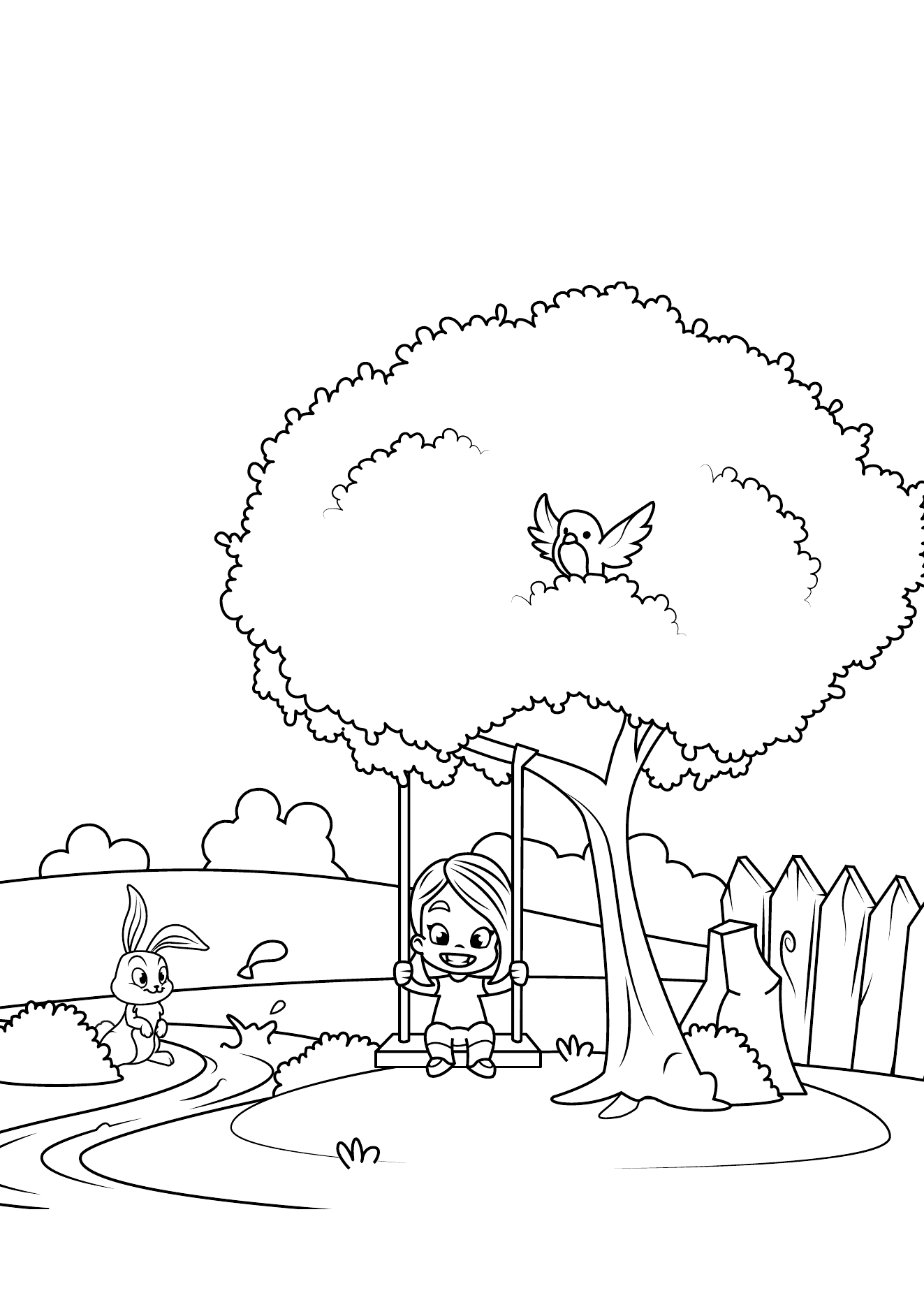 Spring Coloring Book Page 22 printable spring coloring page