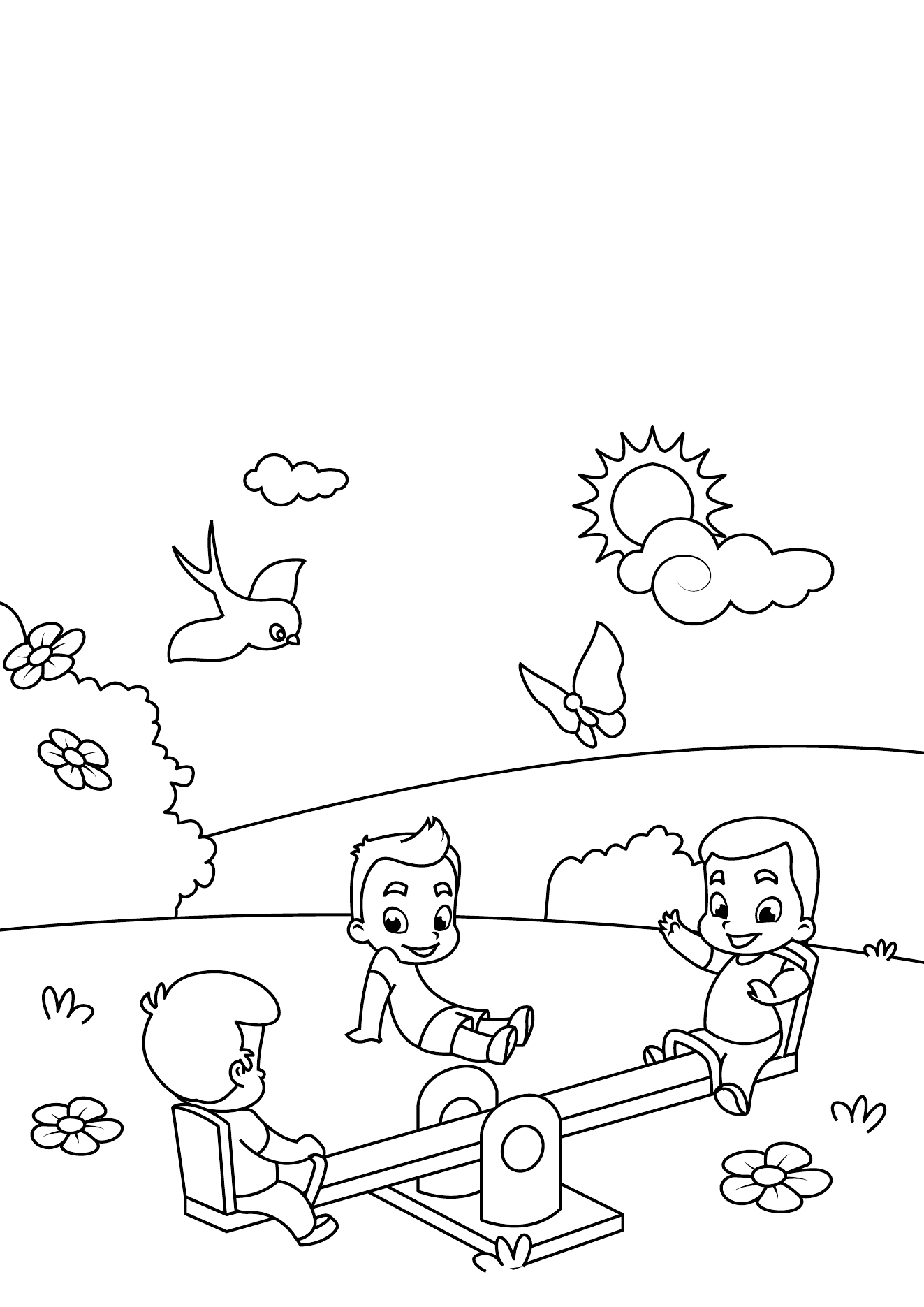 Spring Coloring Book Page 24 printable spring coloring page