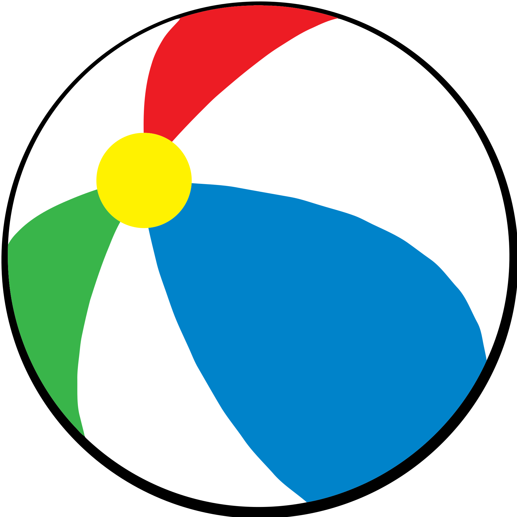 Beach Ball Drawing printable easy coloring page