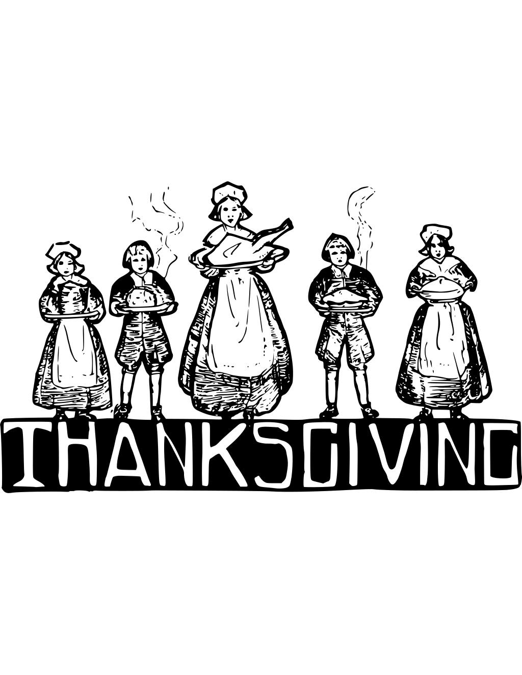 Pilgrim printable november coloring page