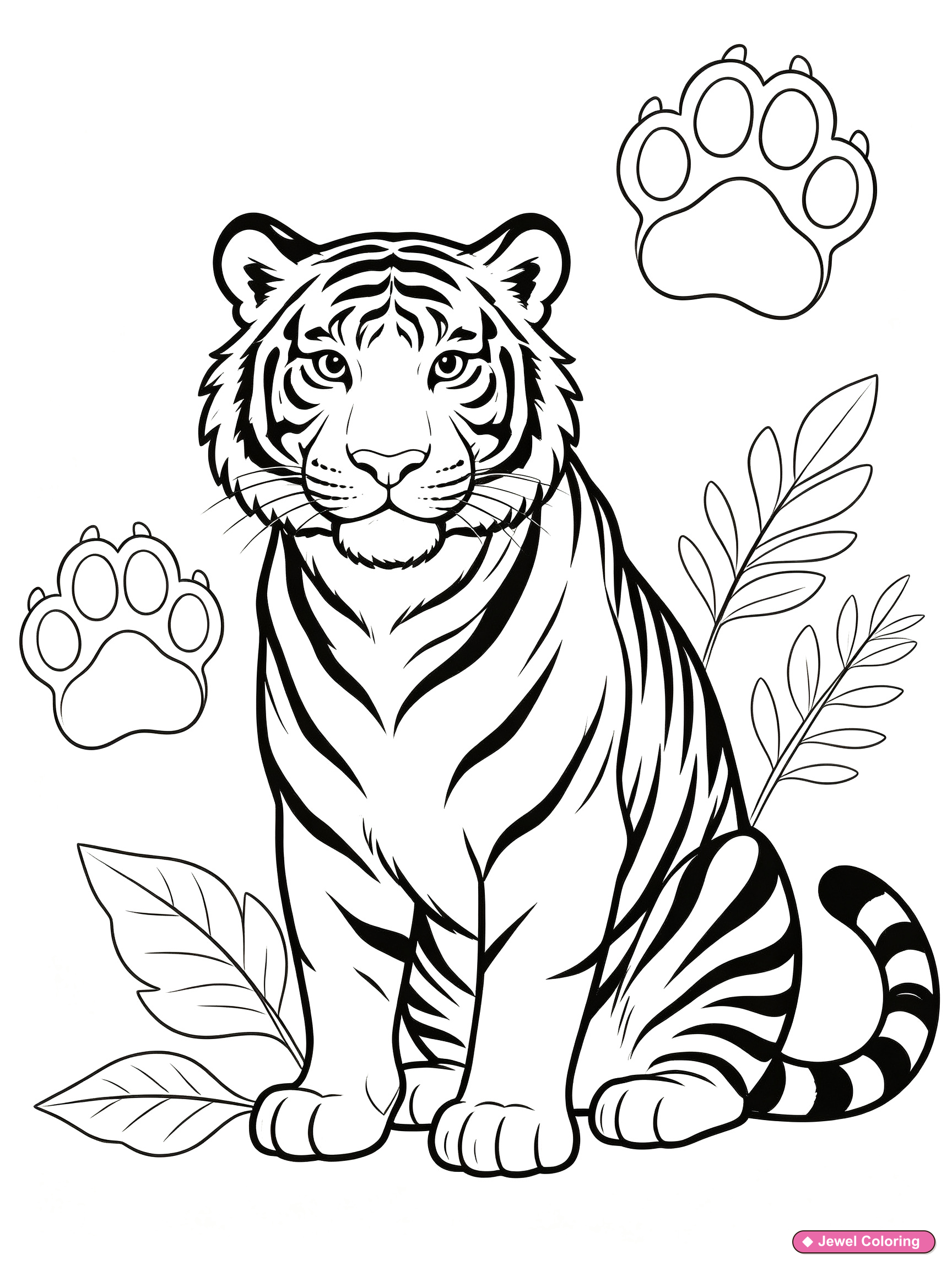 Tigers coloring page preview