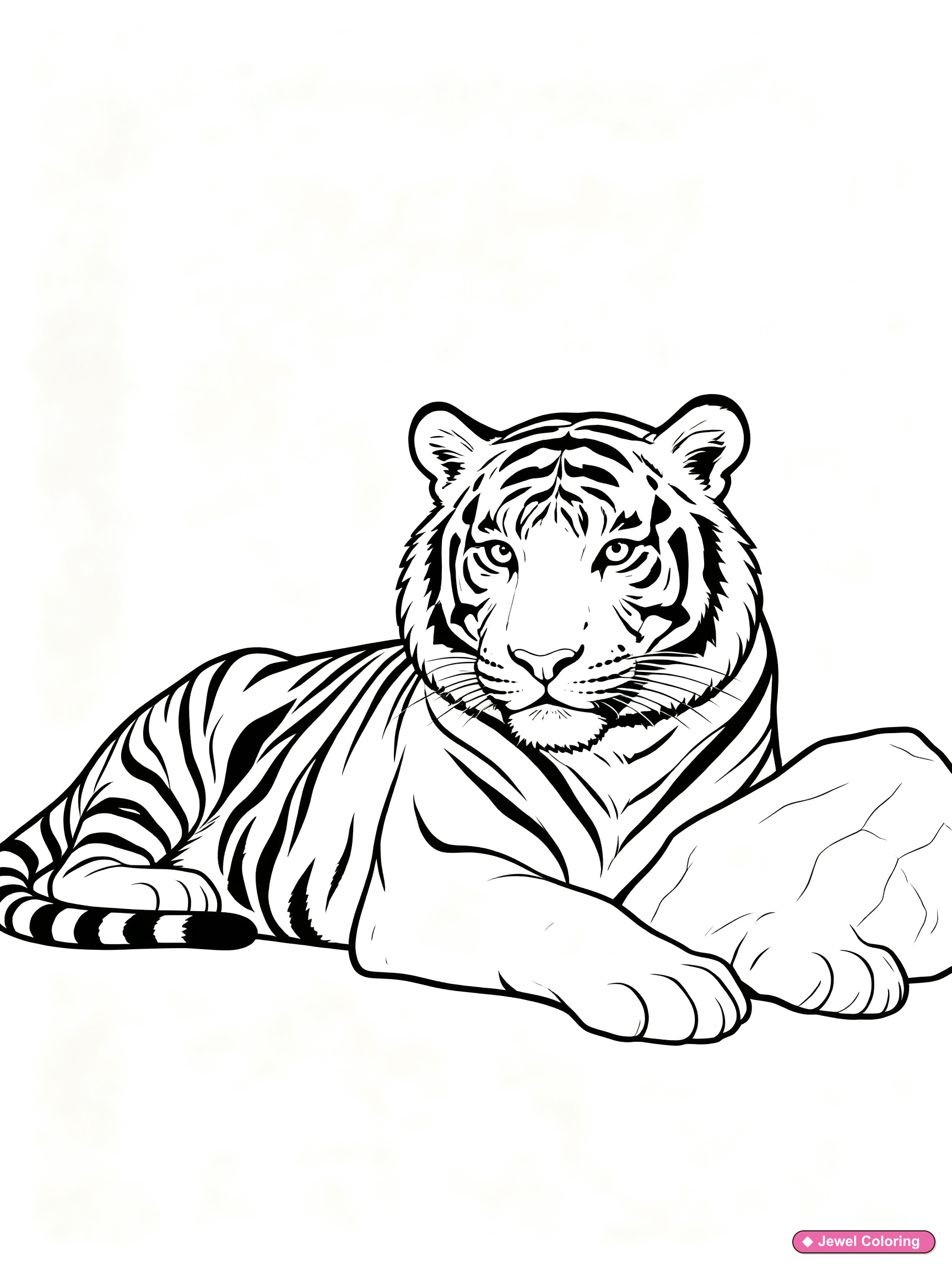 Resting Tiger Coloring Page printable tigers coloring page