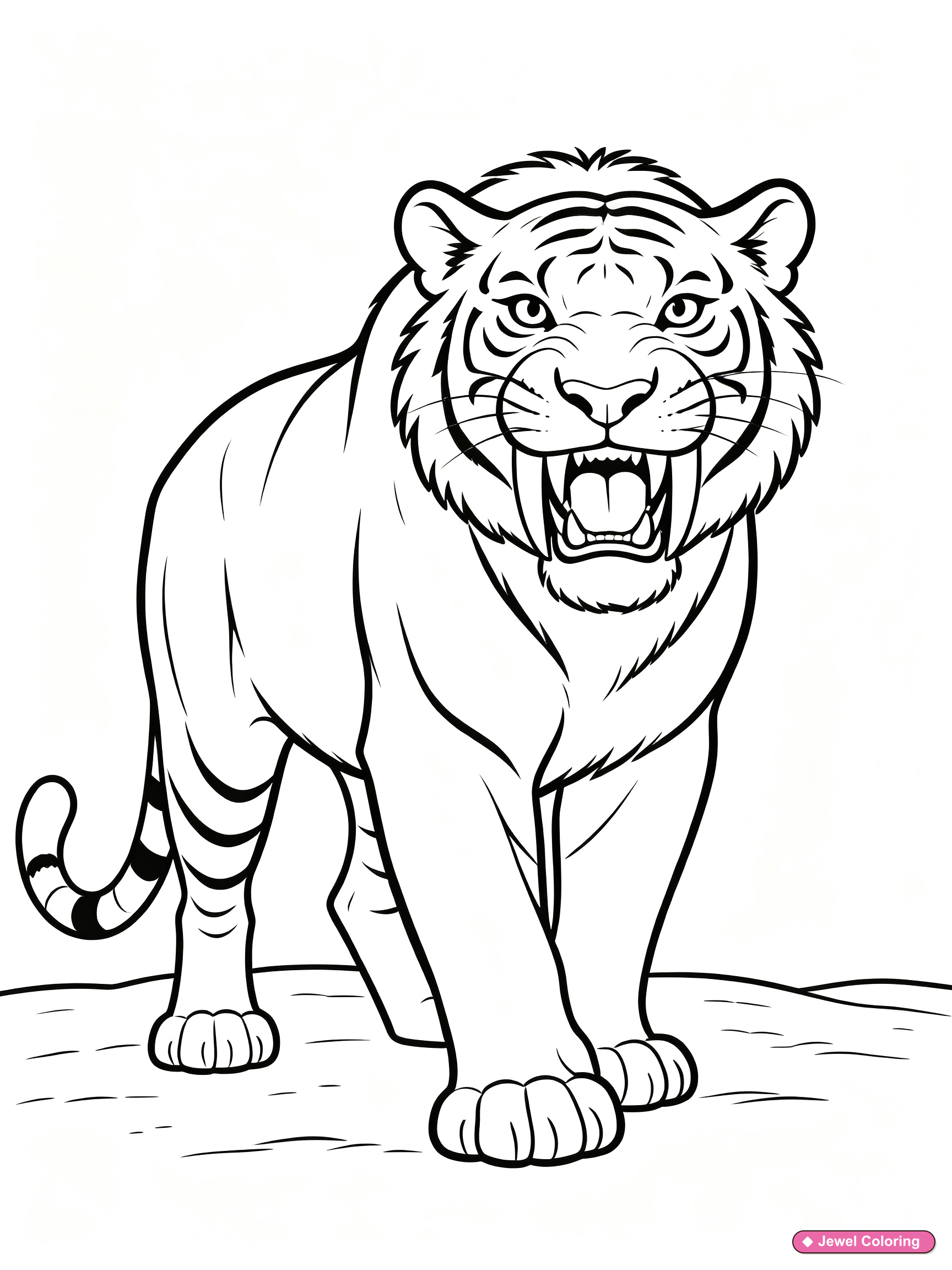 Roaring Tiger Coloring Page printable tigers coloring page