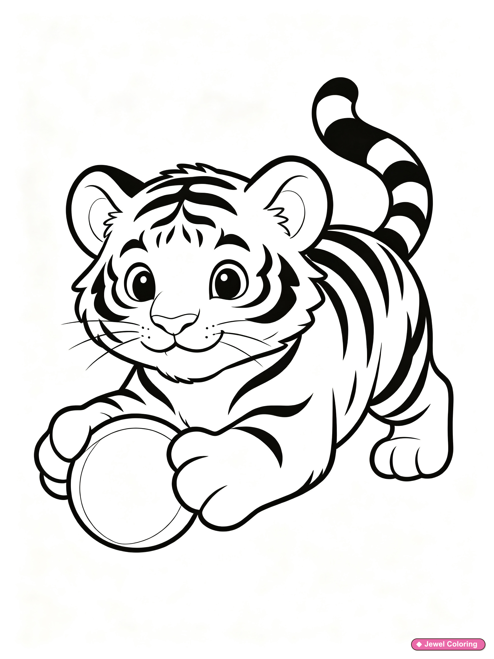 Tiger Cub Ball Coloring Page printable tigers coloring page
