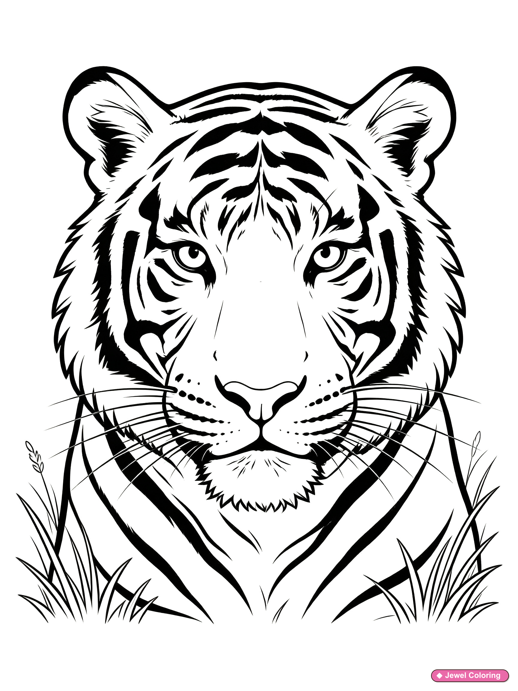 Tiger Face Coloring Page printable tigers coloring page