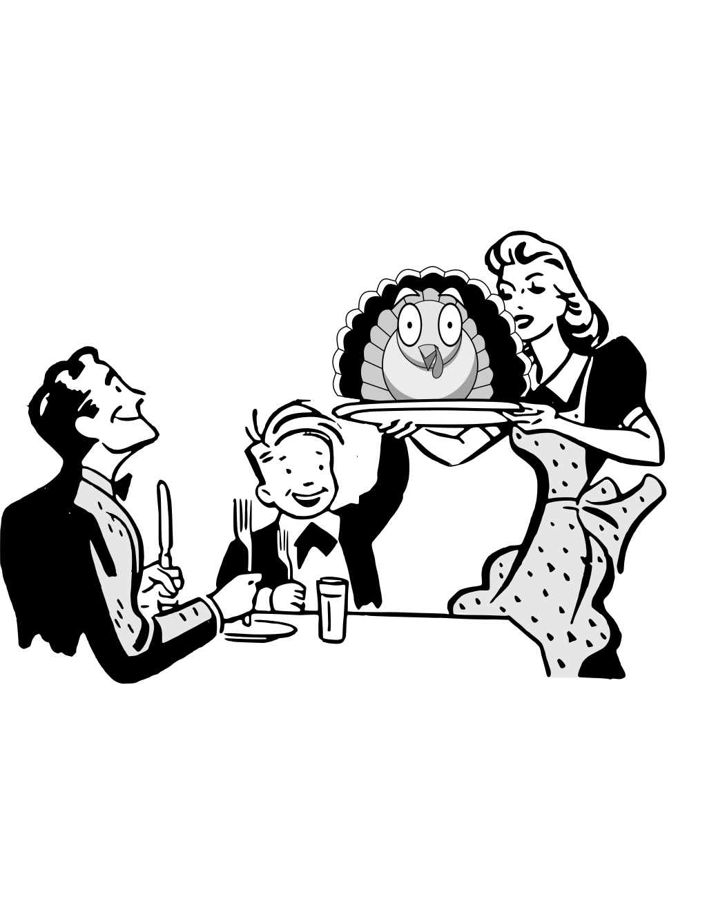 Turkey Served Under Cooked printable turkey coloring page