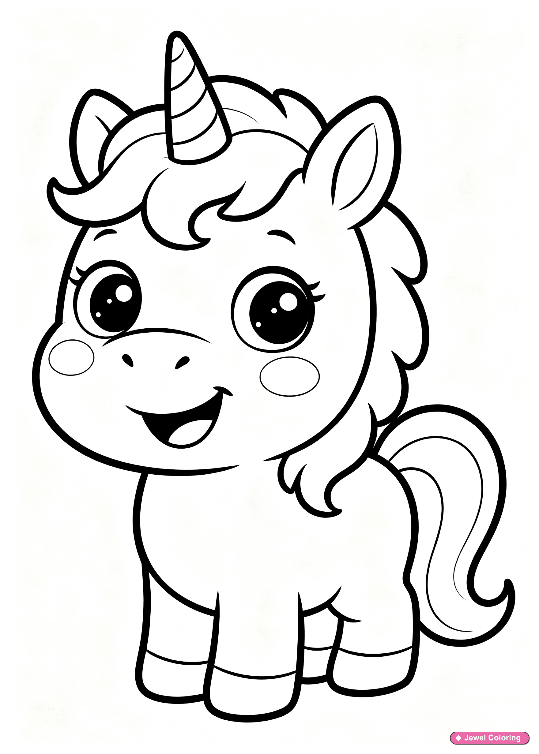 Cartoon Unicorn Coloring Page printable unicorns coloring page