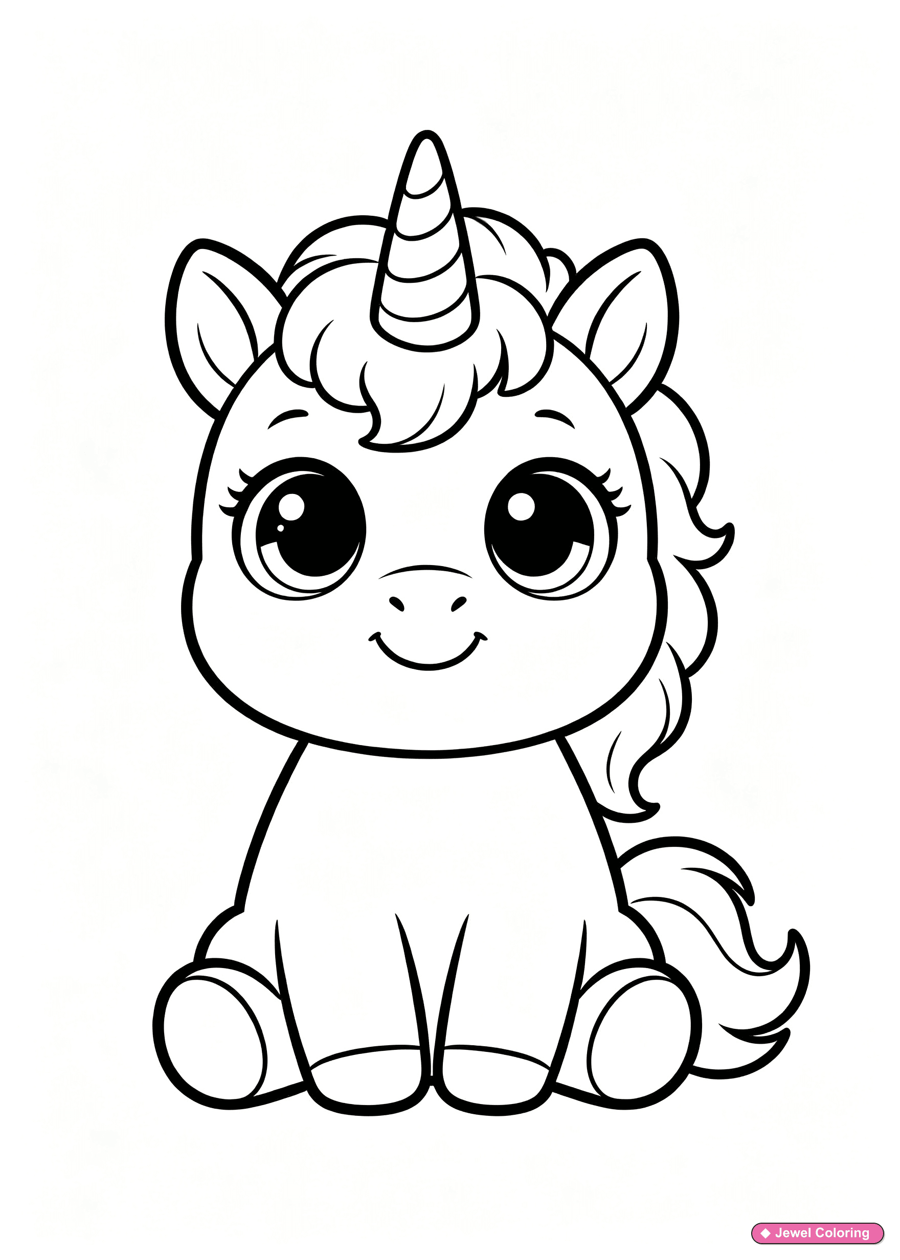 Cute Baby Unicorn Coloring Page printable unicorns coloring page