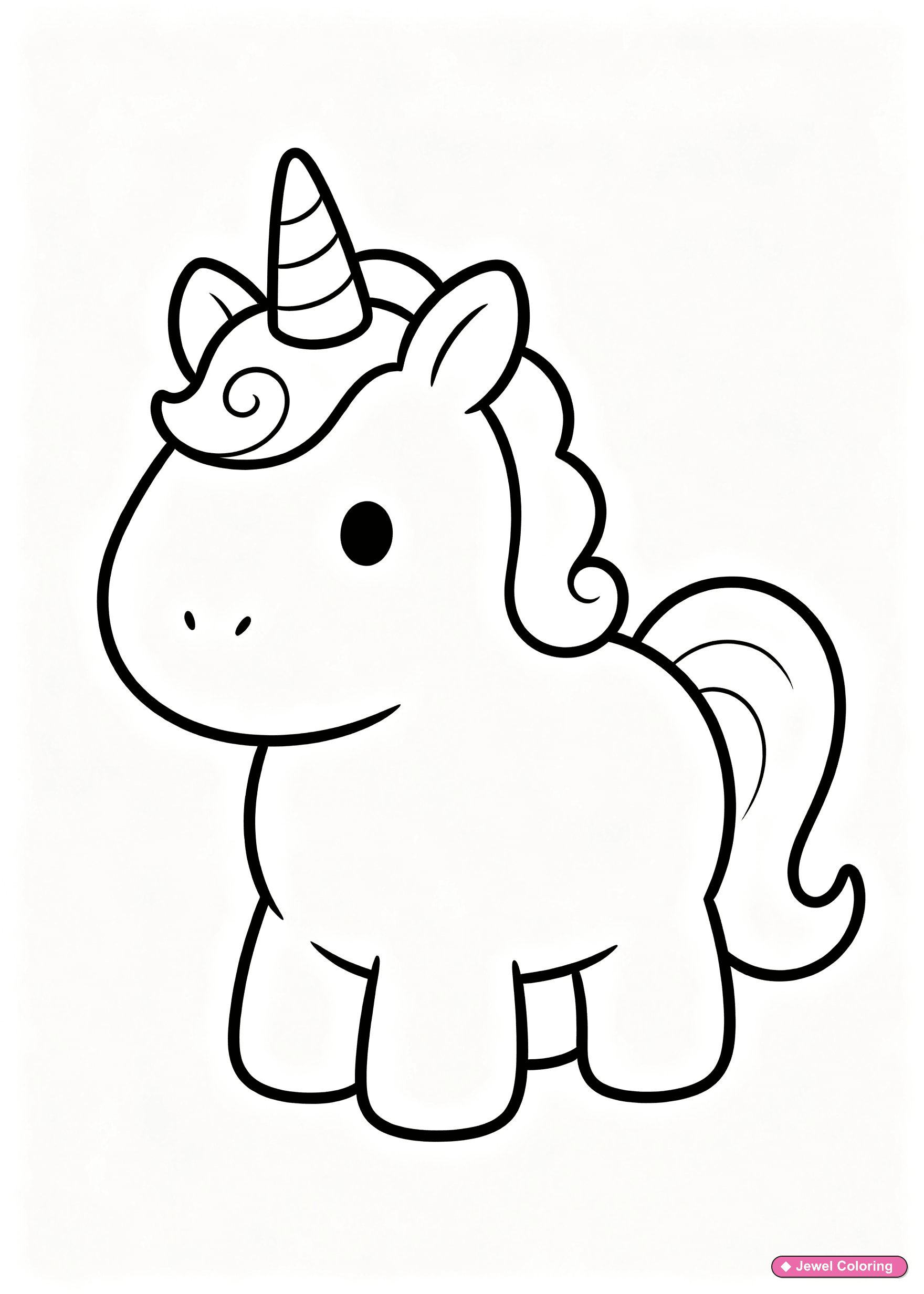 Easy Cute Unicorn Coloring Page printable unicorns coloring page