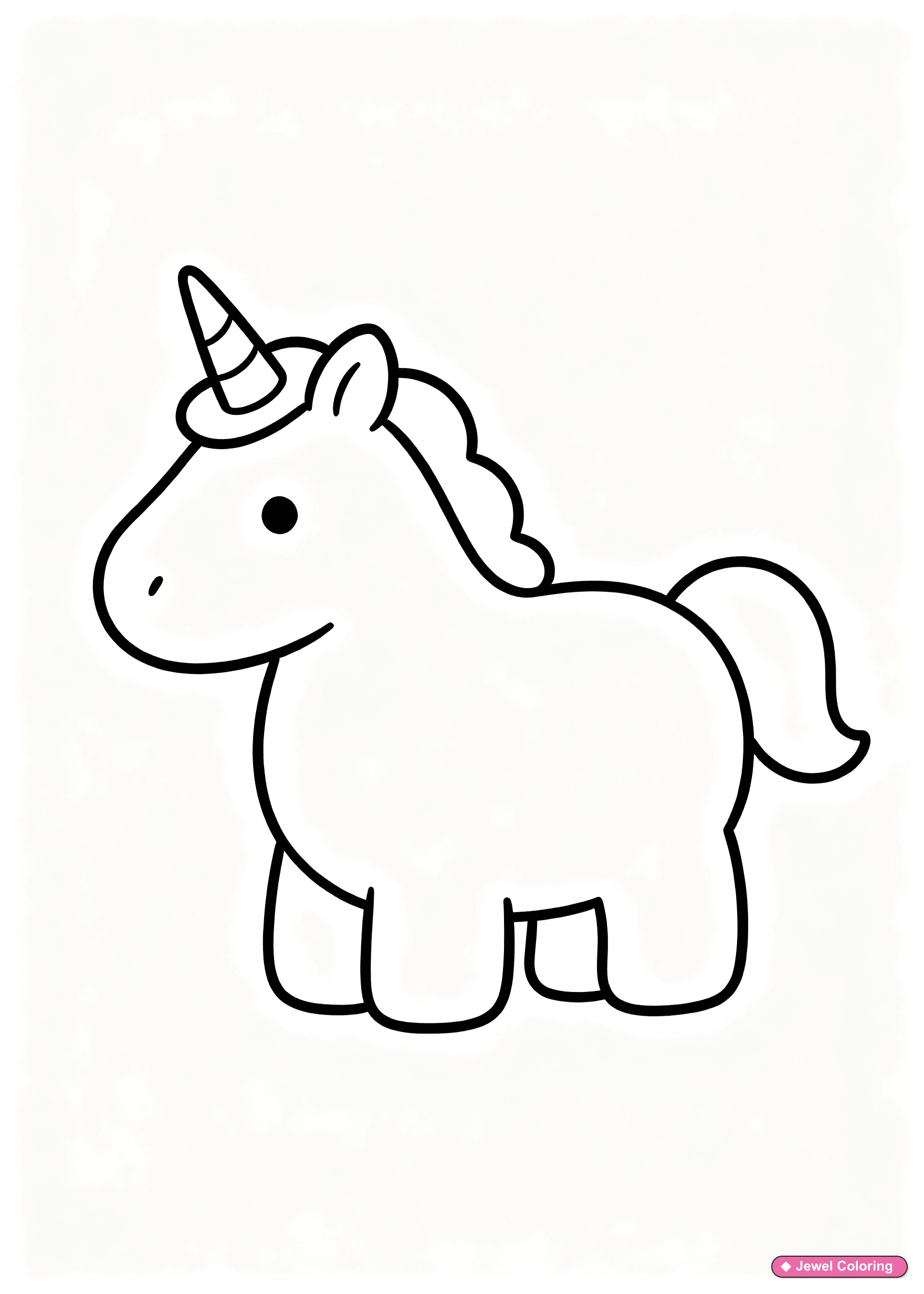Easy Unicorn Outline Coloring Page printable unicorns coloring page