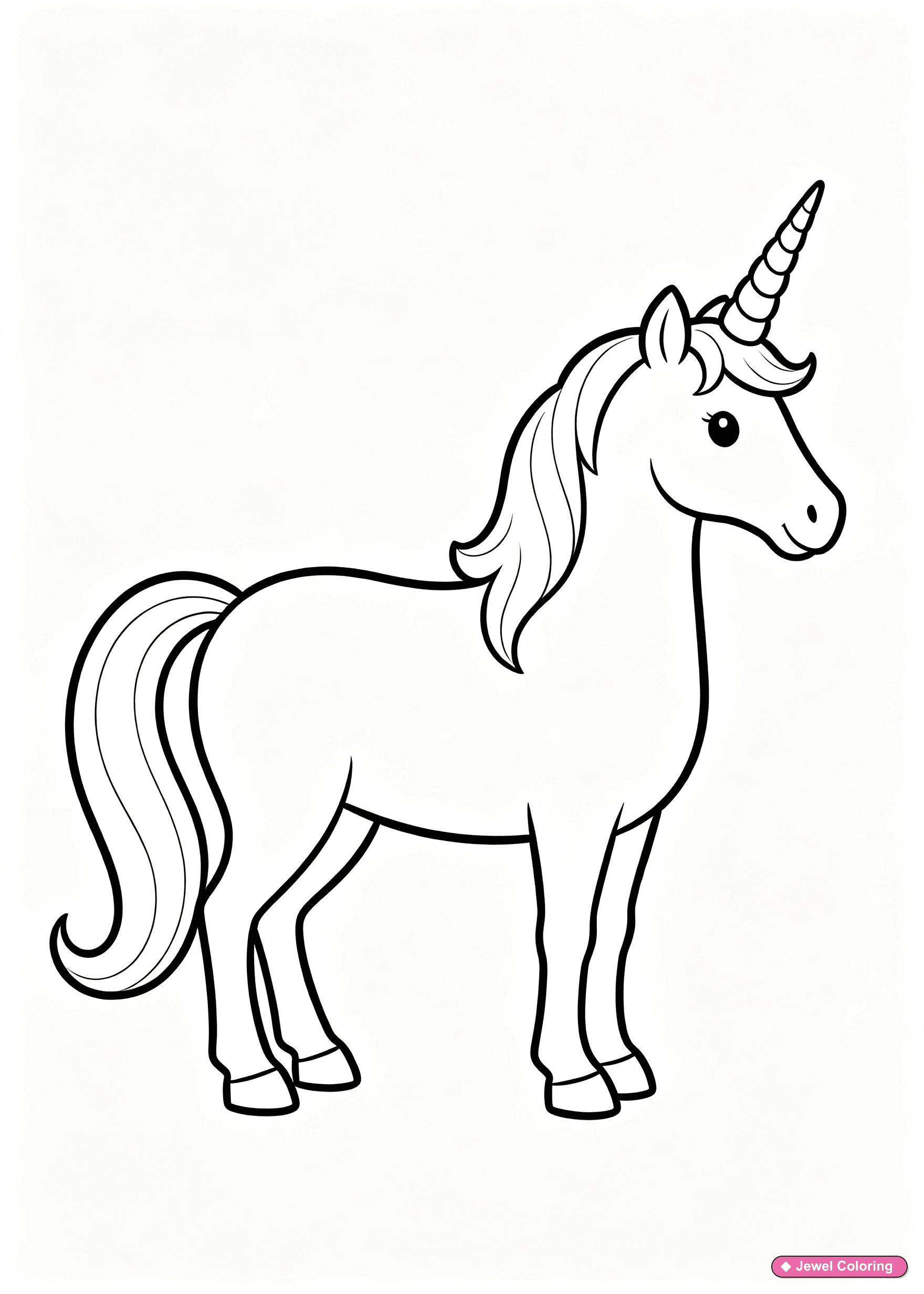 Standing Unicorn Coloring Page printable unicorns coloring page