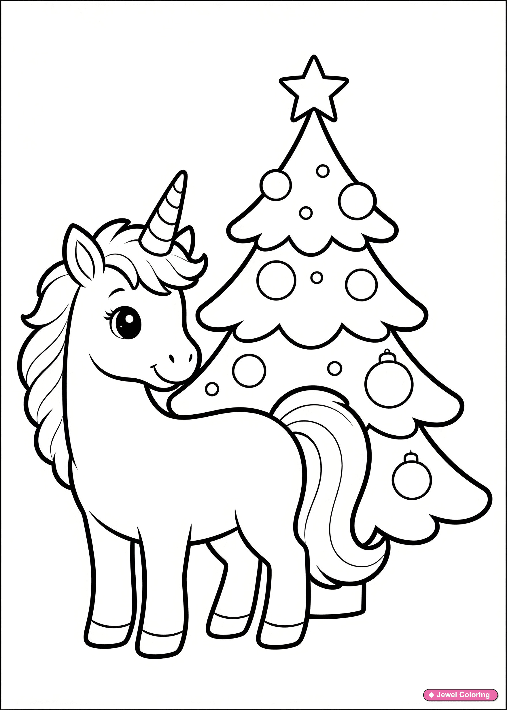 Two Cute Baby Unicorns Coloring Page printable unicorns coloring page