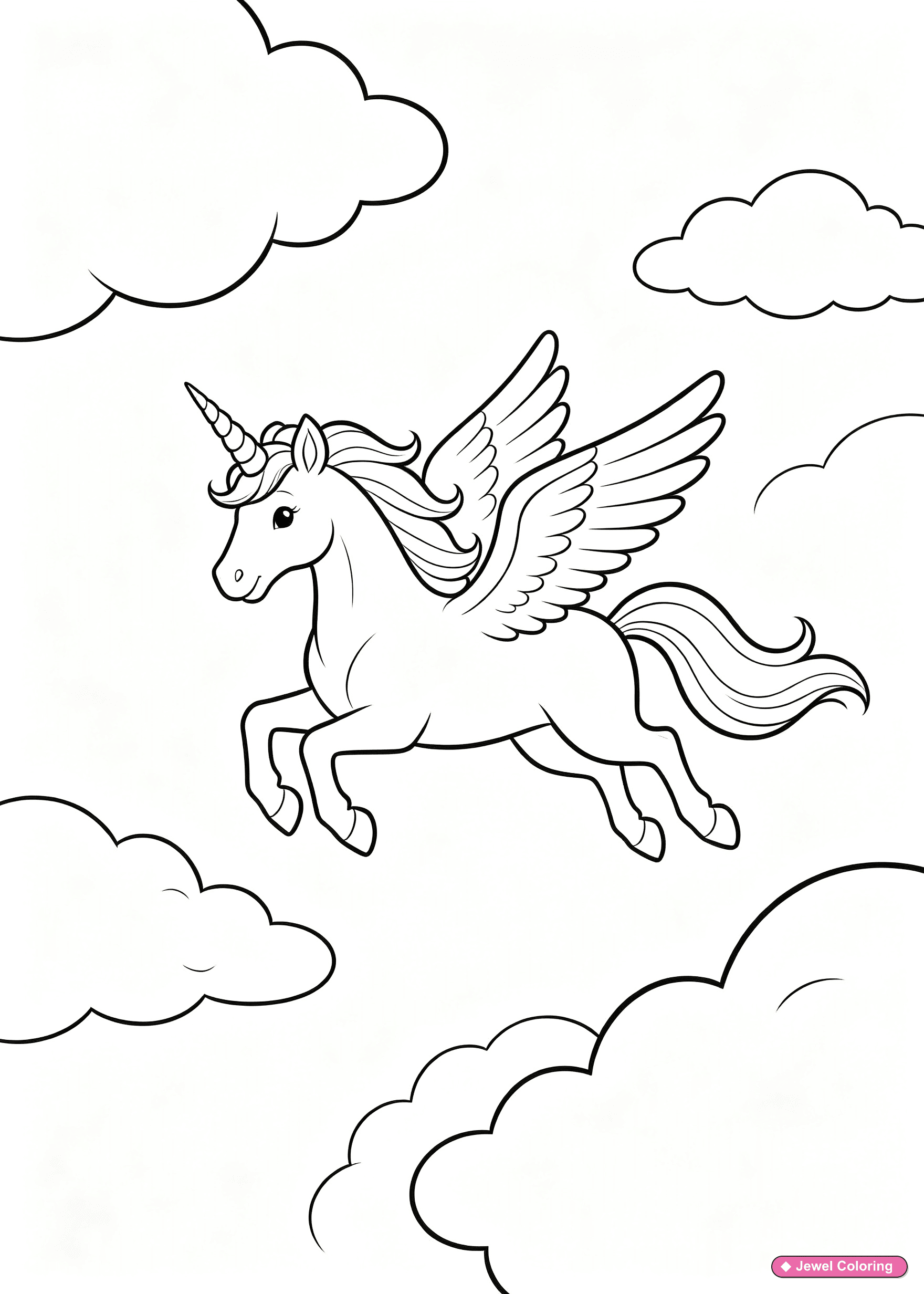 Unicorn Birthday Coloring Page printable unicorns coloring page